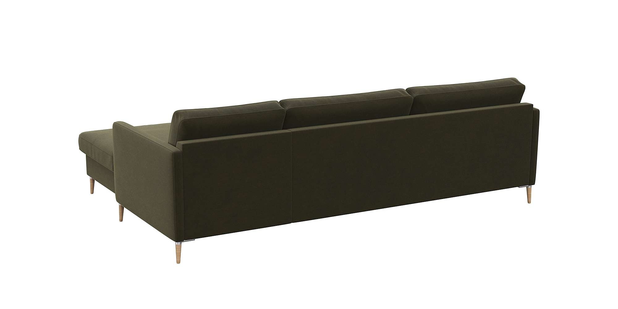FLEXLUX Ecksofa »Fiore, super Sitzkomfort durch Kaltschaum im Sitz, L-Form«, schmale Armlehnen, Füße Alu+ Eiche