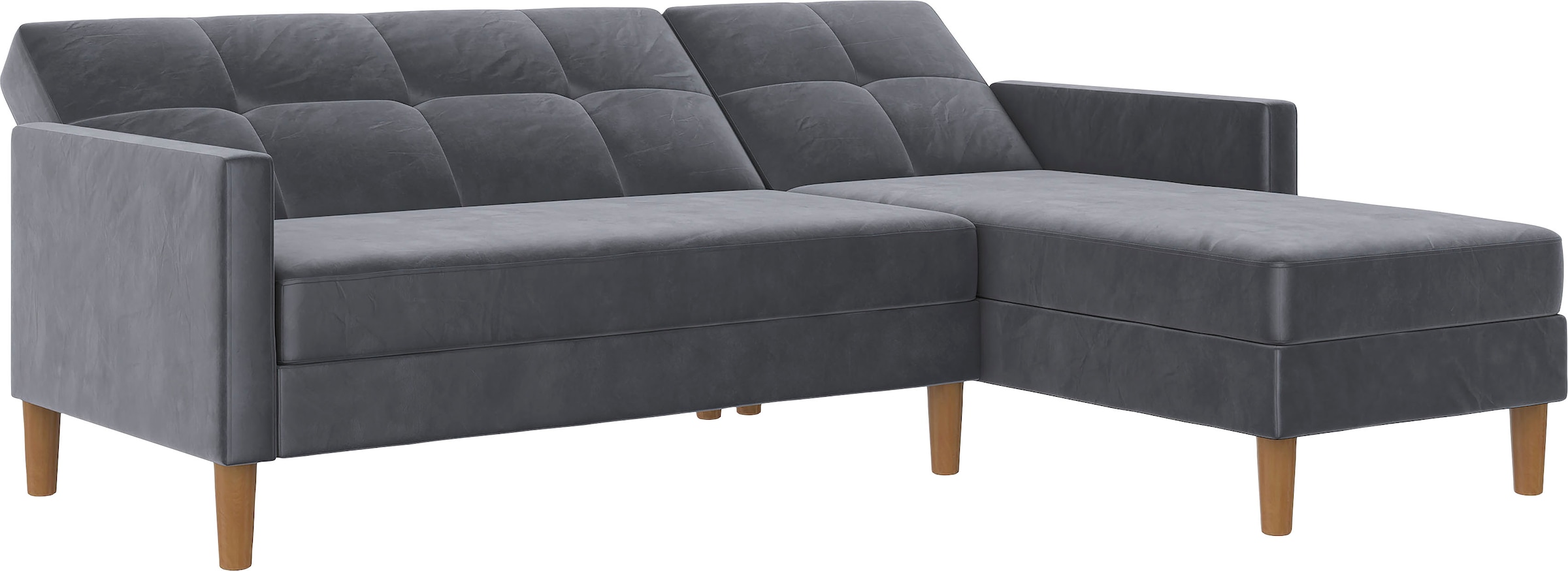Dorel Home Ecksofa »Lilly, L-Form,«, mit Bett-Funktion, Recamiere beidseitig montierbar, Sitzhöhe 43 cm