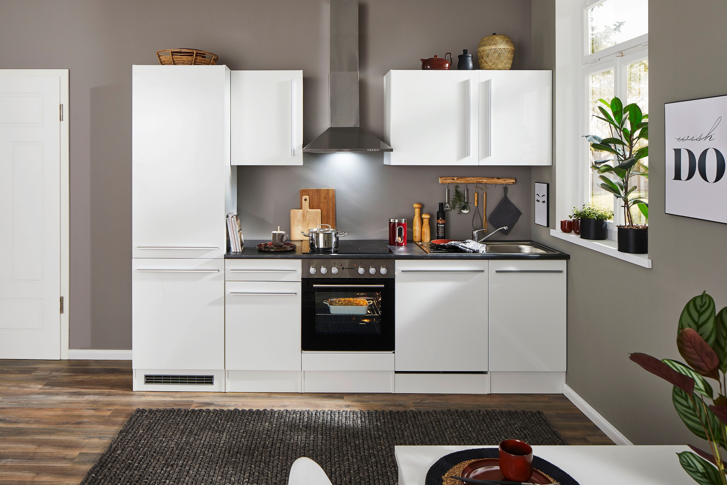 BASIC by Balculina Küchenzeile »Jazz«, Breite 280 cm, wahlweise mit E-Geräten