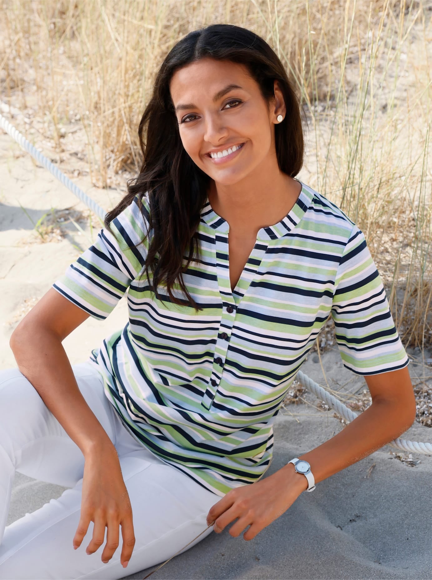 Casual Looks Kurzarmshirt »Ringelshirt« 1 tlg.