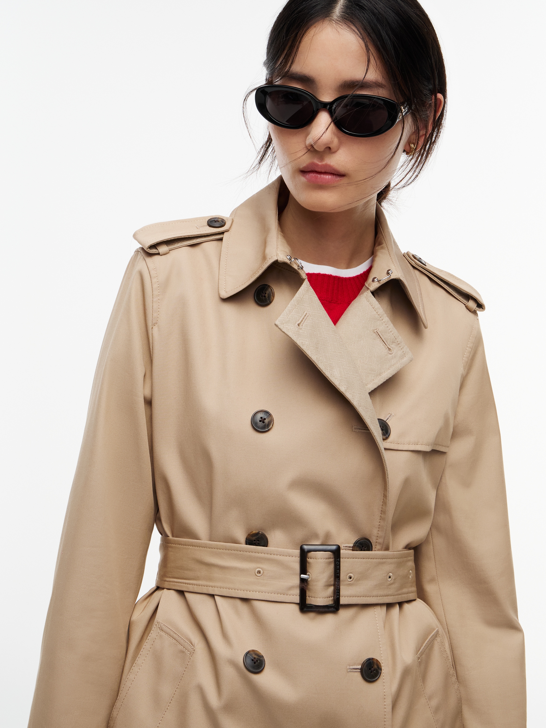 Tommy Hilfiger Trenchcoat »COTTON MONOGRAM TRENCH« Baumwolle