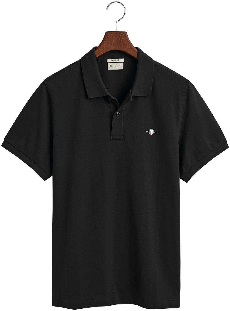 Gant Poloshirt »REG SHIELD SS PIQUE POLO«, mit Logo und Flachstrickkragen 100% Baumwolle Pique