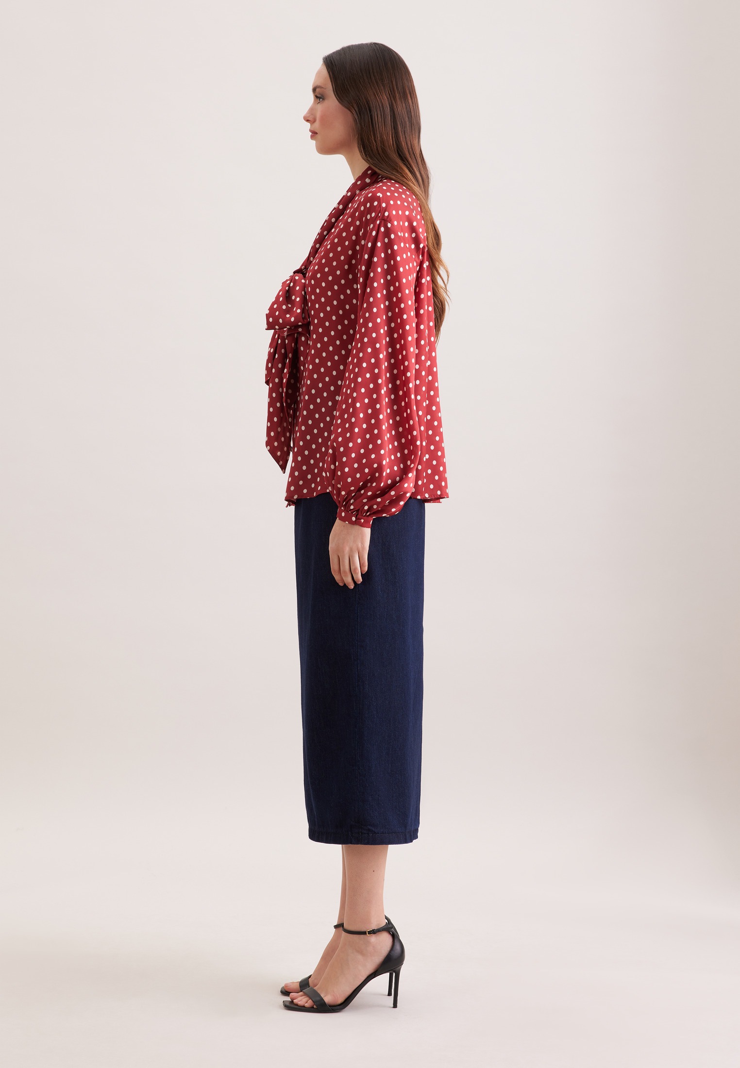 seidensticker Rüschenbluse 1/1 V-Neck Druck