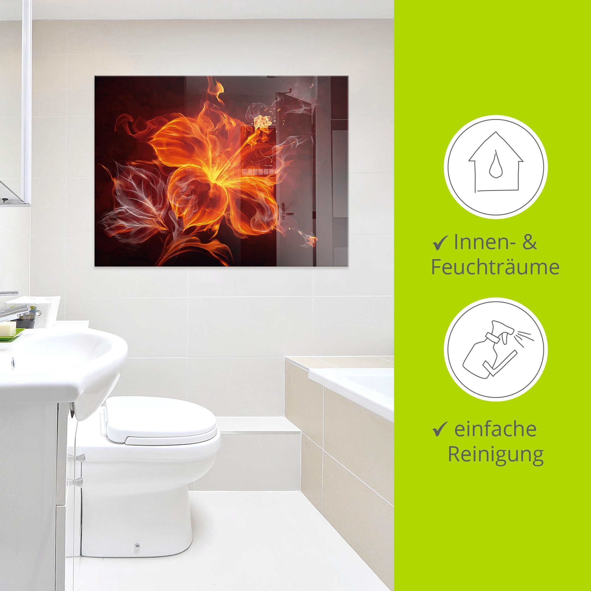 Artland Glasbild »Feuerblume« Blumen 1 Stk. tlg. in verschiedenen Größen