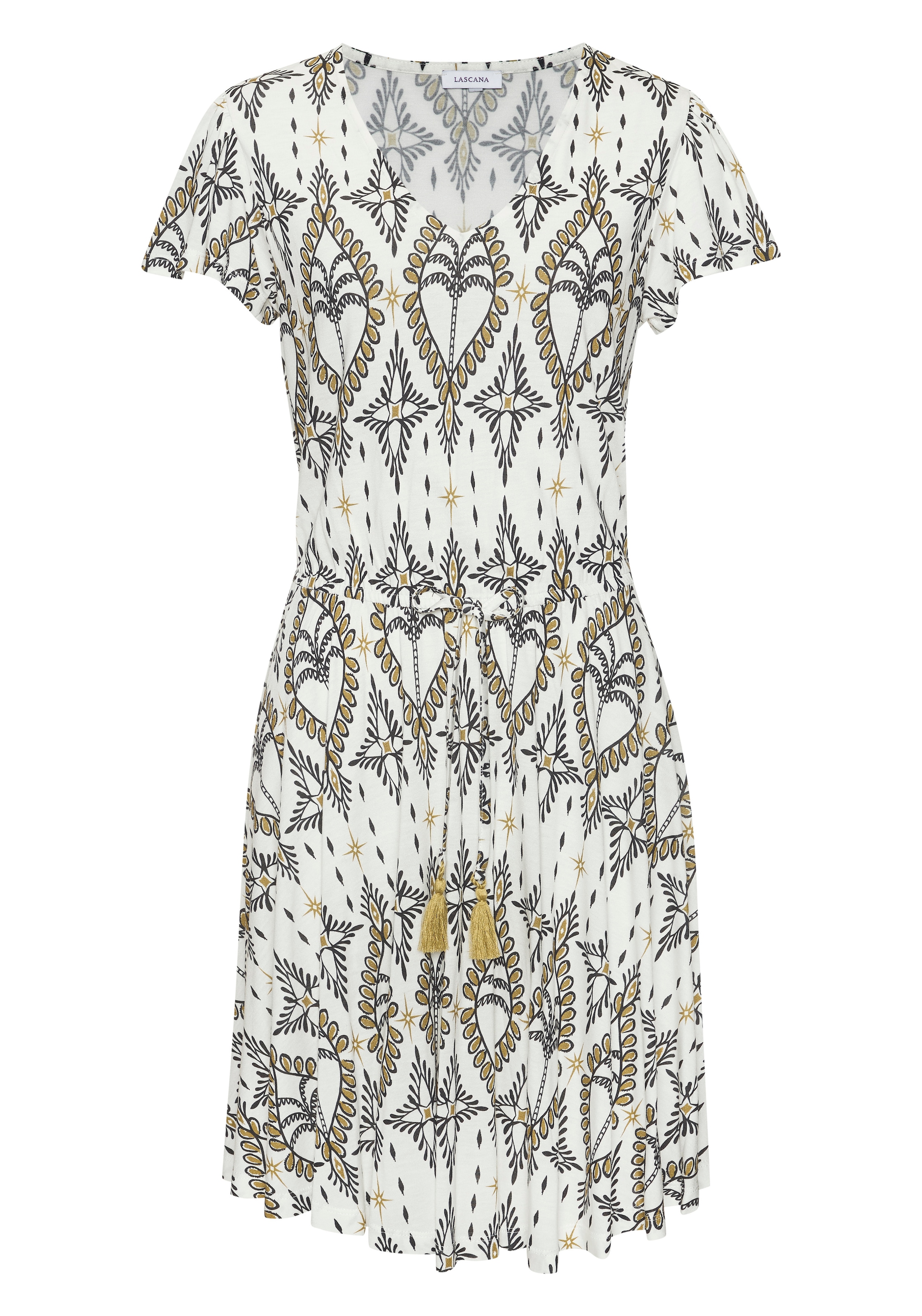LASCANA Jerseykleid Ohne Taschen mit Alloverdruck