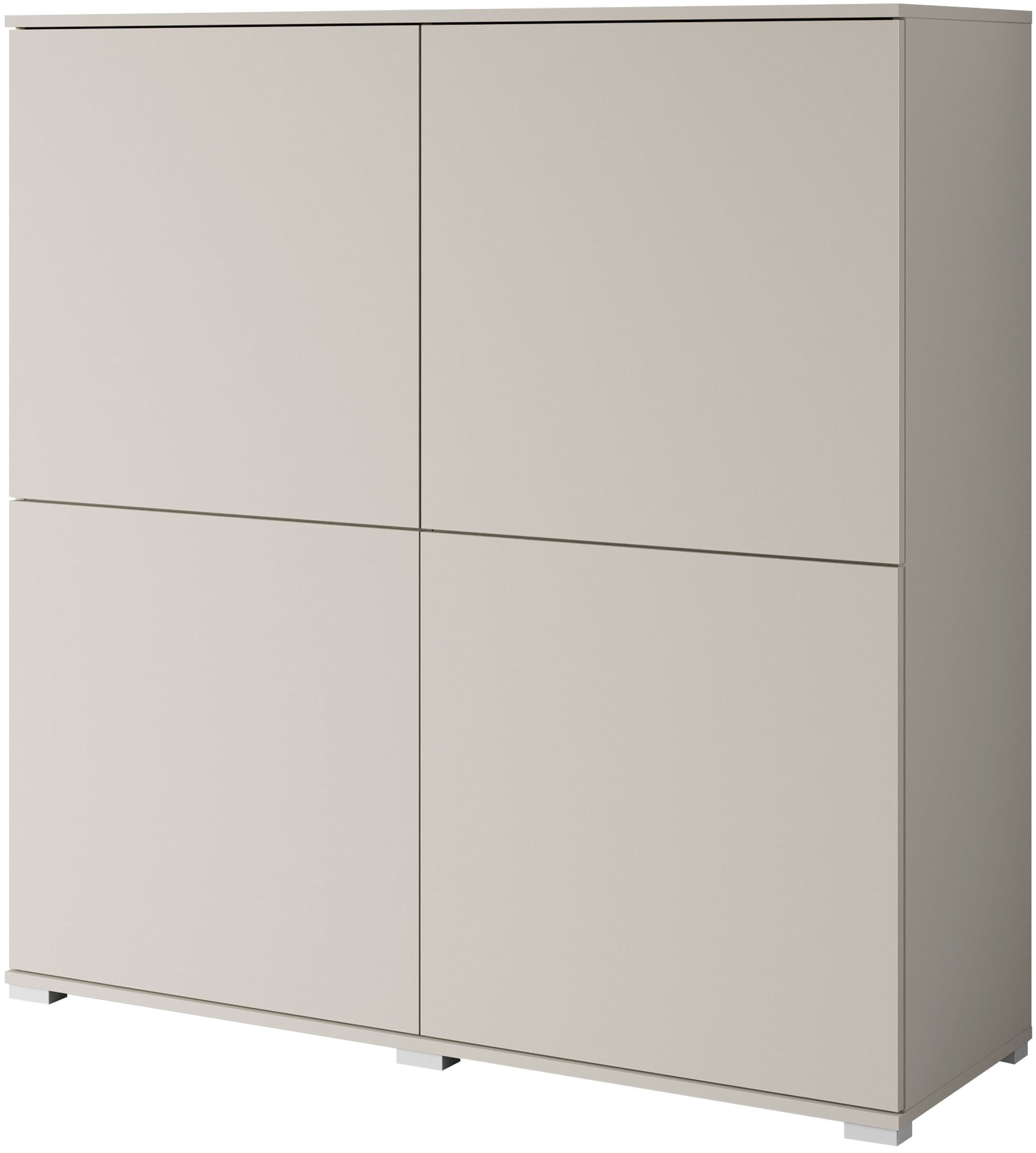 INOSIGN Highboard »Kenia, moderne grifflose Hochkommode mit 4 Türen, Breite 120 cm«, (1 St.), Push-to-Open-Fronten, höhenverstellbaren Einlegeböden