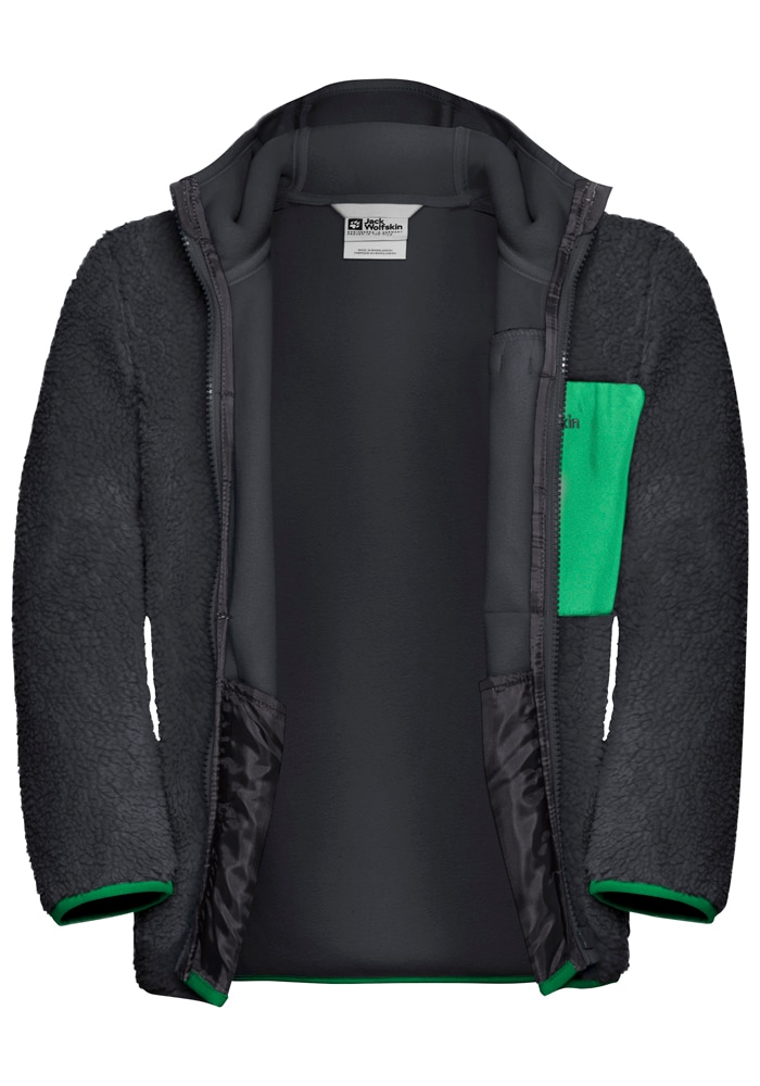 Jack Wolfskin Fleecejacke »ICE CURL HOOD JACKET K«, mit Kapuze, Wärmend, winddicht, Übergangsjacke