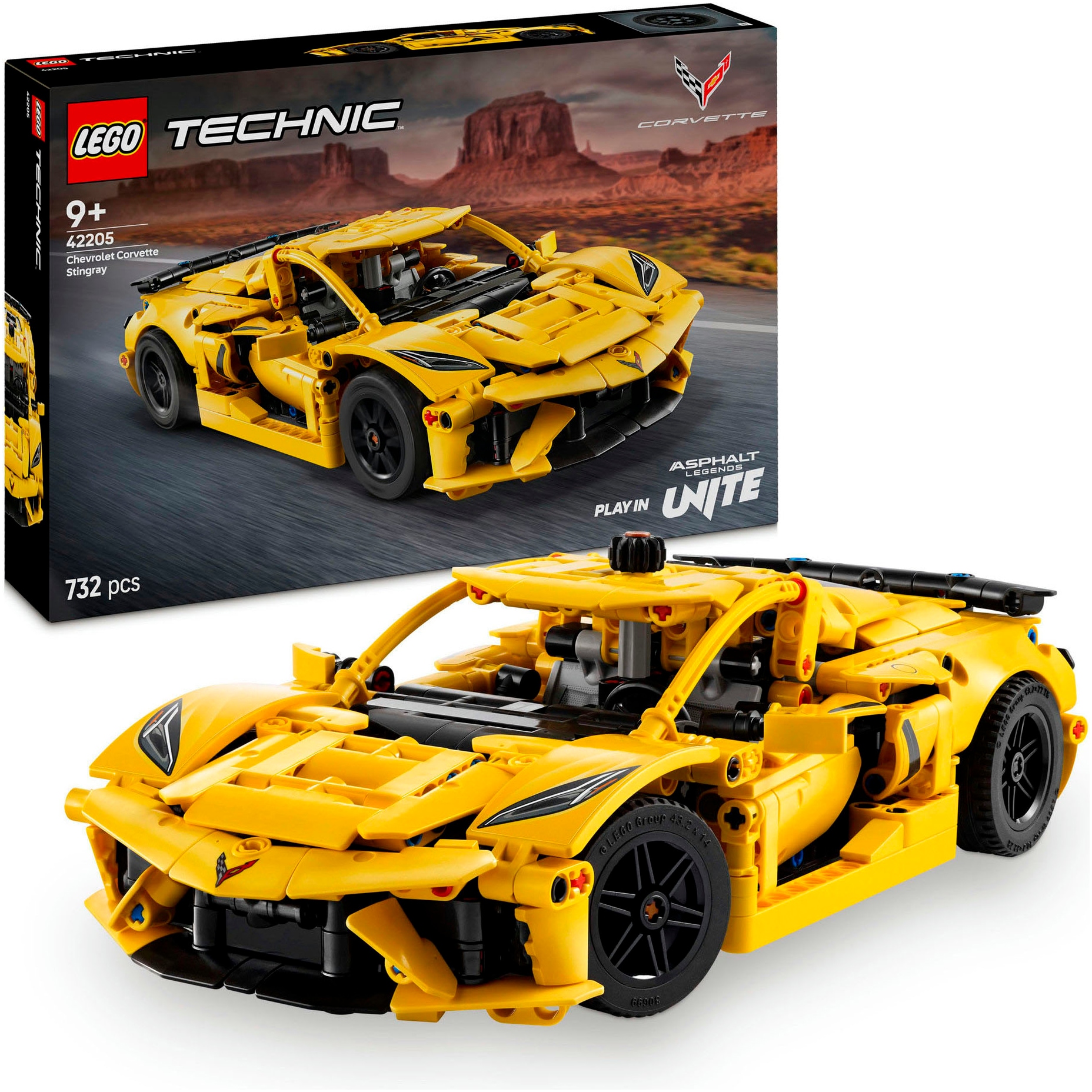 LEGO® Konstruktionsspielsteine »Chevrolet Corvette Stingray (42205), LEGO® Technic«, (732...