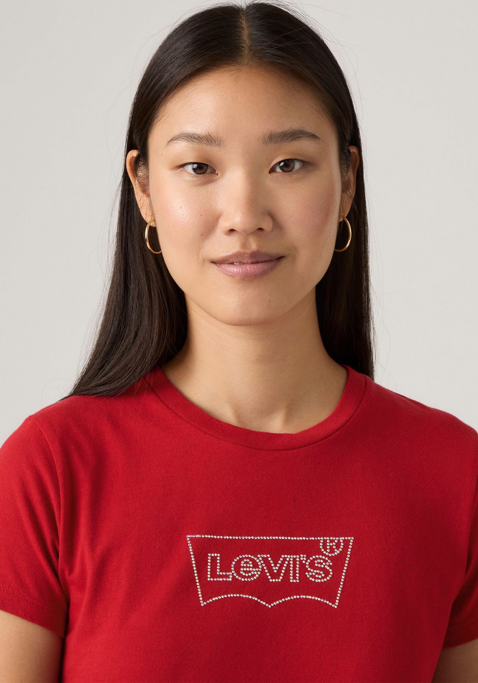 Levi's® Rundhalsshirt »THE PERFECT TEE«, mit Logo im Metallic-Holo Print