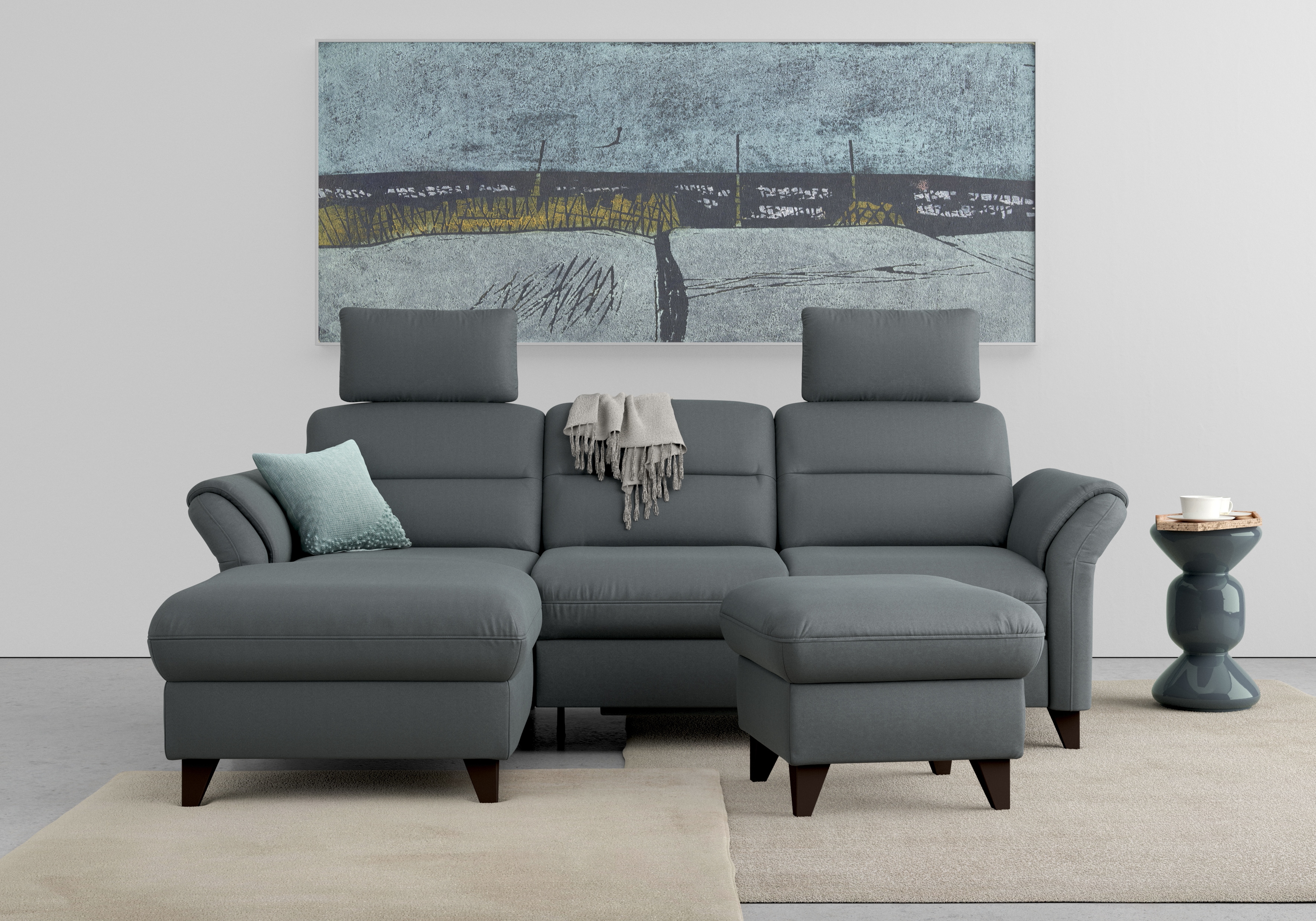 sit&more Ecksofa "Mellum L-Form" Federkern, optional Schlaffunktion, Bettkasten & Armteilfunktion