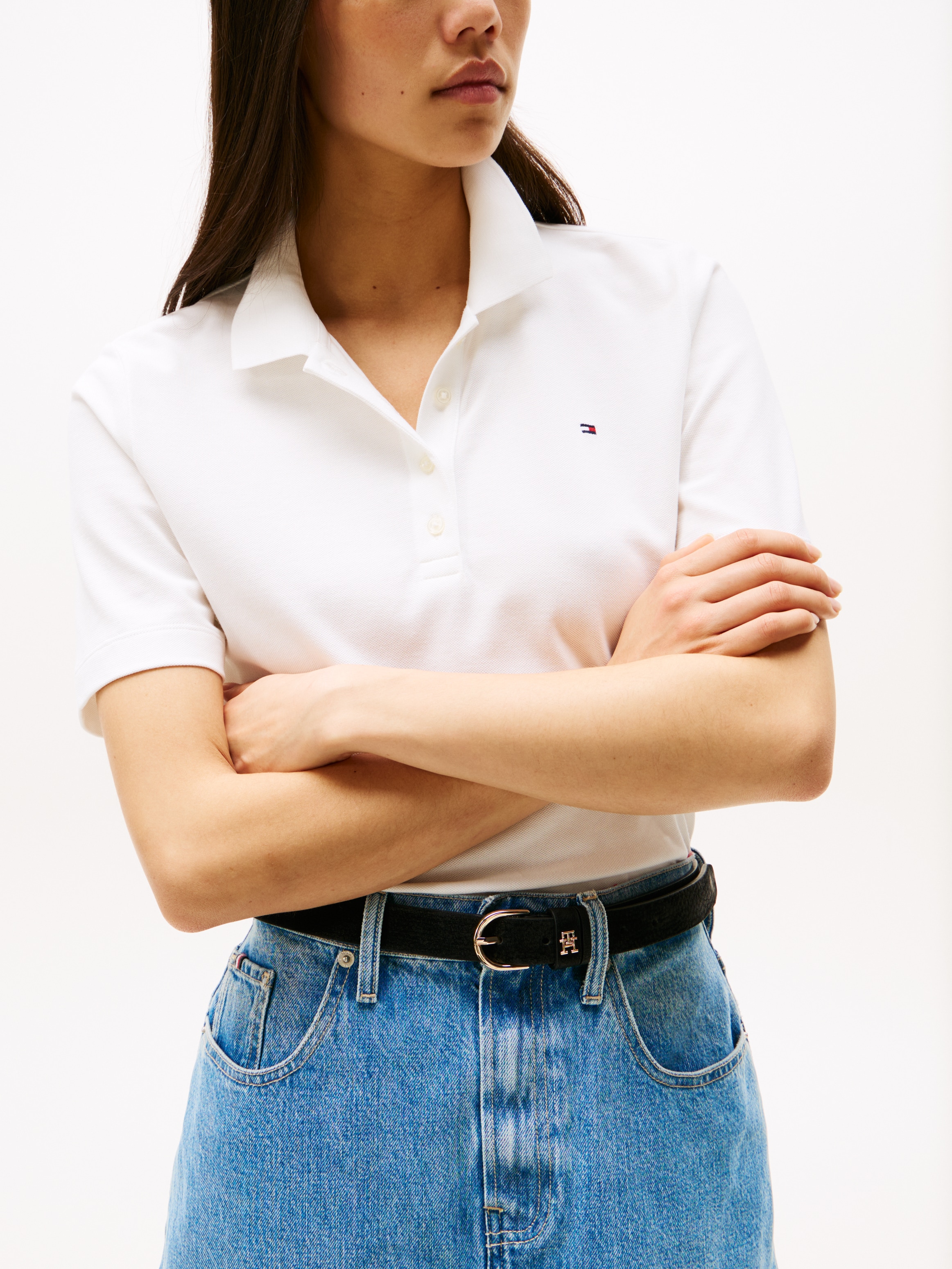 Tommy Hilfiger Poloshirt »1985 REG PIQUE POLO« mit Logo-Stickerei, Seitenschlitze, Regular Fit