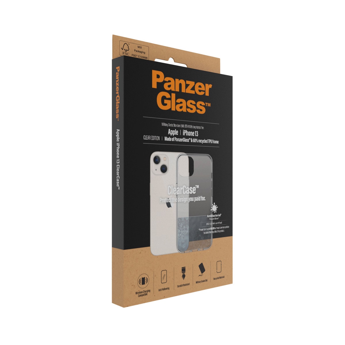 PanzerGlass Handyhülle »ClearCase für Apple iPhone 13«, iPhone 13, Backcover, Schutzhülle, Handyschutzhülle, Case, Schutzcase, stoßfest