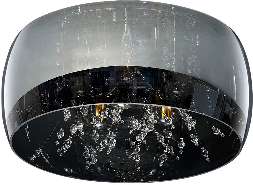 TRIO Leuchten Deckenleuchte »Crystel«, exkl mit OTTO 3 Deckenlampe Elegante 34cm, bestellen flammig-flammig, bei Ø 3xE14 Glasschirm Leuchtmittel