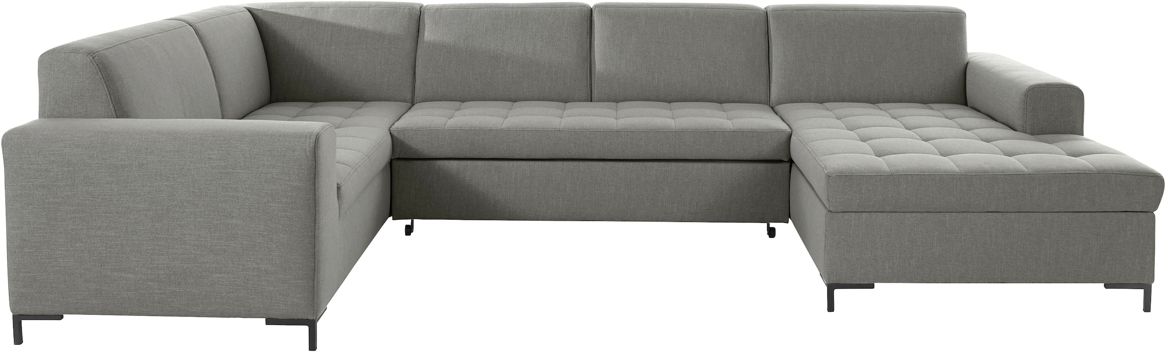 OTTO products Wohnlandschaft »Grazzo, aktuelle Steppung im Sitz, viel Platz, U-Form, Breite 332cm«, hochwertige Stoffe aus recyceltem Material, Steppung im Sitzbereich