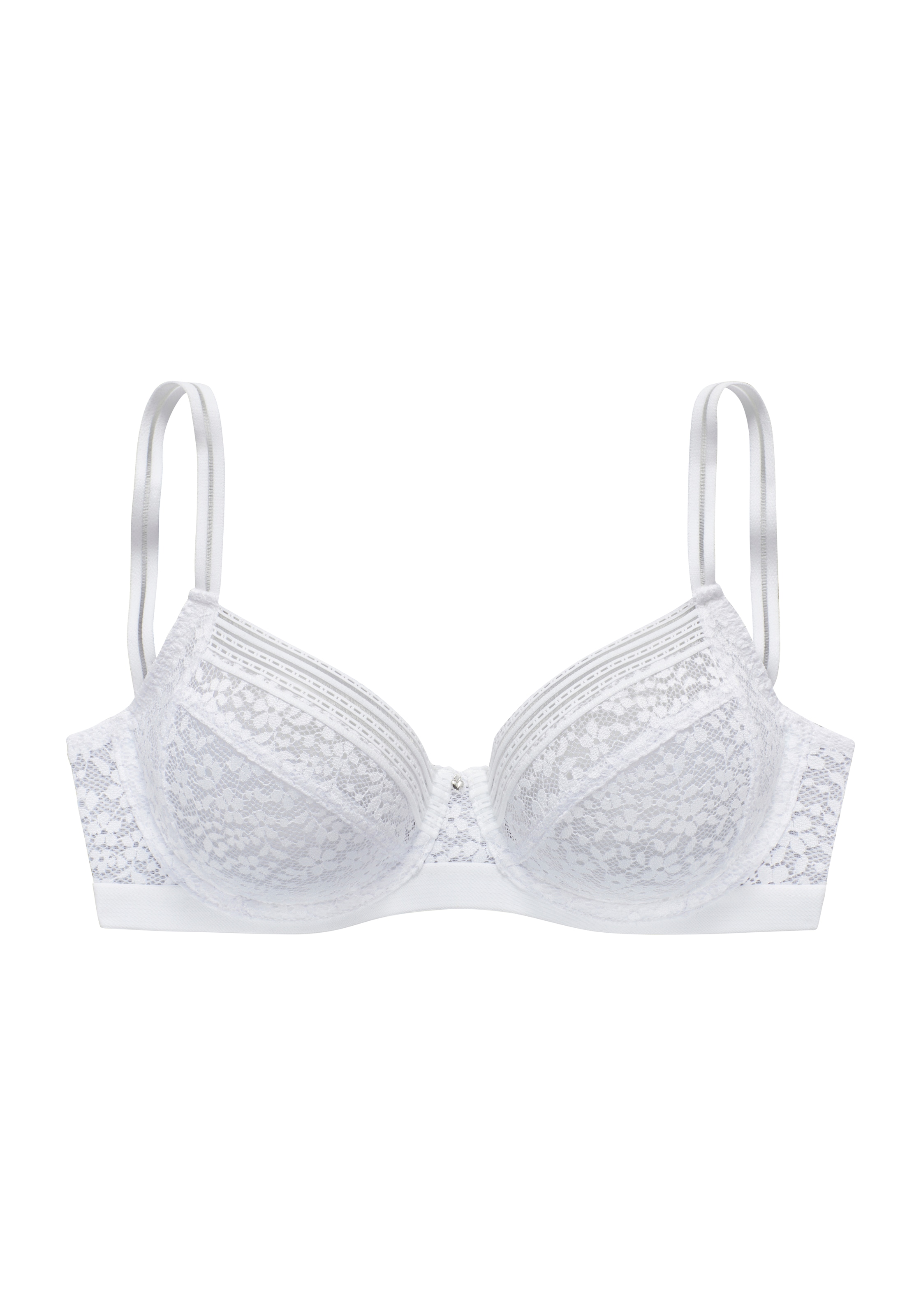 Nuance Bügel-BH, aus weicher Jacquardspitze mit edlem Herz-Accessorie, Dessous