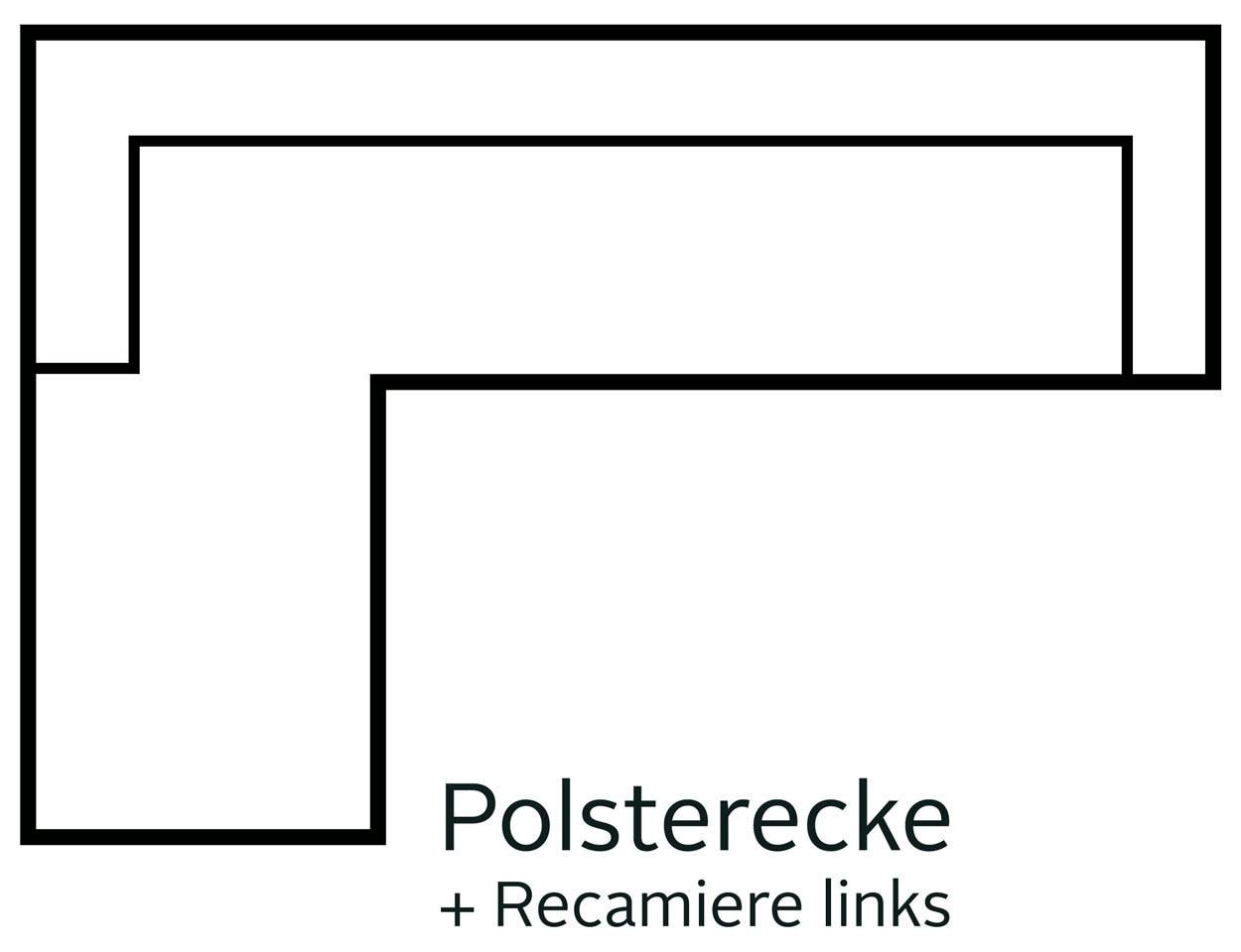 Guido Maria Kretschmer Home&Living Ecksofa »Györ L-Form«, wahlweise mit Bettfunktion und Bettkasten incl. 2 Zierkissen