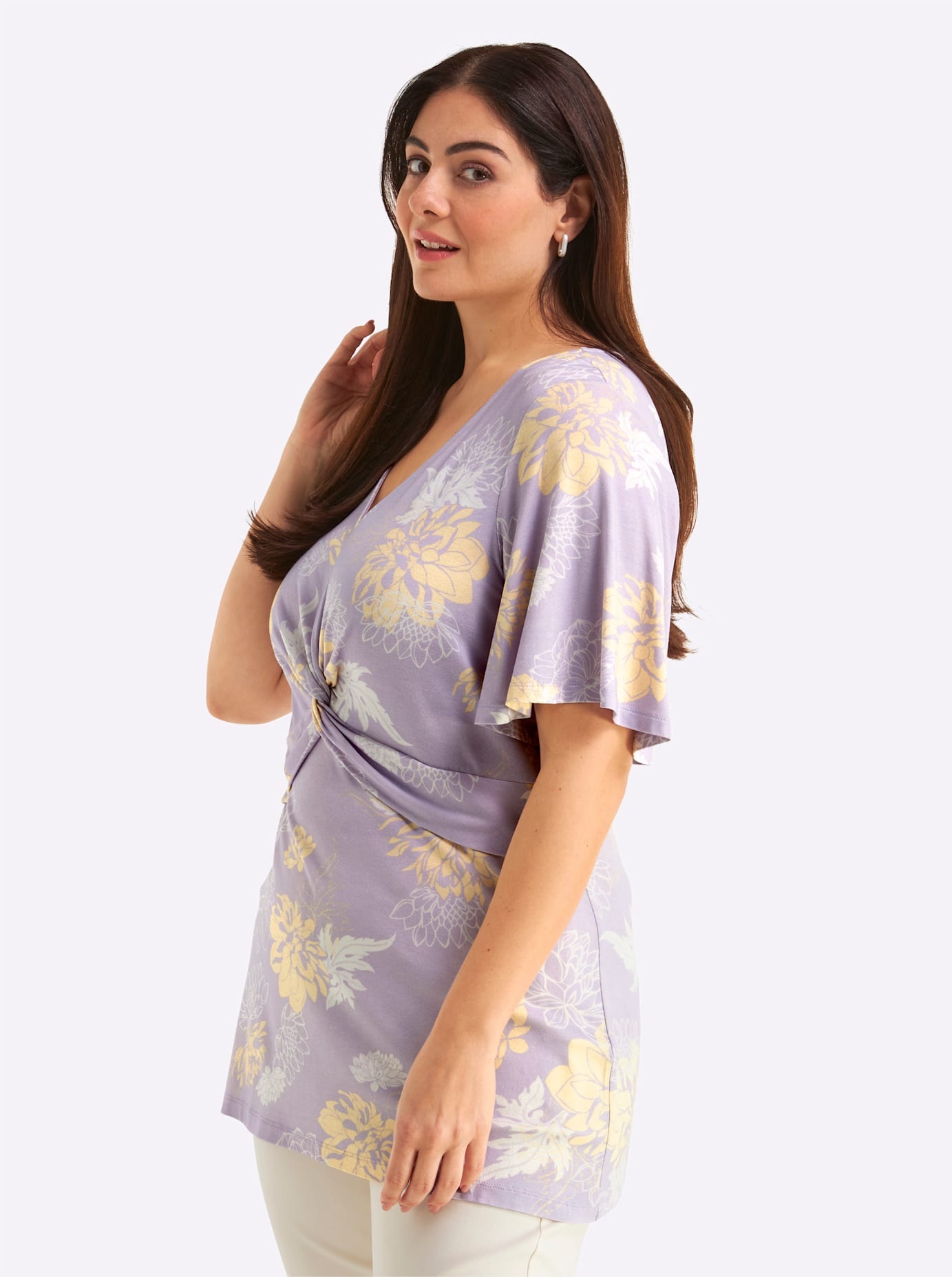 Sheego V-Shirt »Halbarmshirt« 1