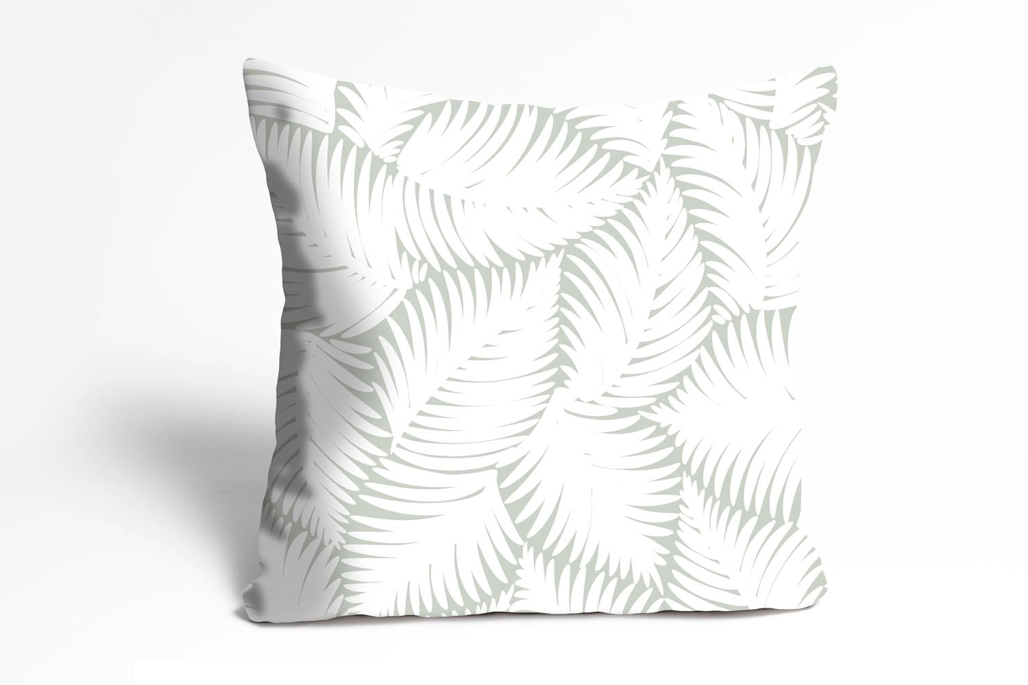 queence Dekokissen »Ika«, Kissenhülle,Weiße Farnblätter,Natur,Botanisch,Zart,Elegant