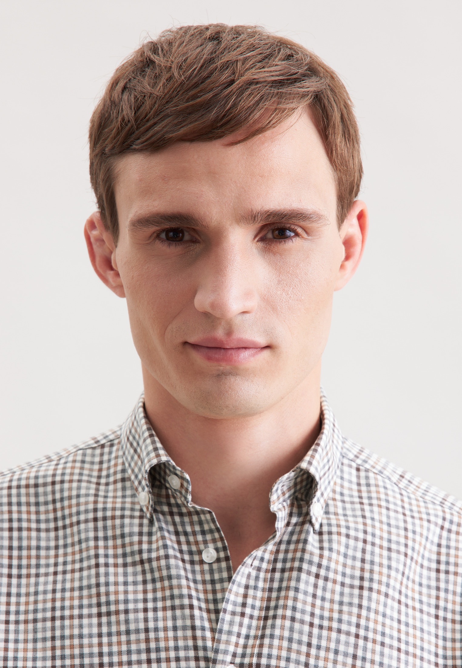 seidensticker Flanellhemd »Schwarze Rose« Regular 1/1 Button-Down-Kragen Karo