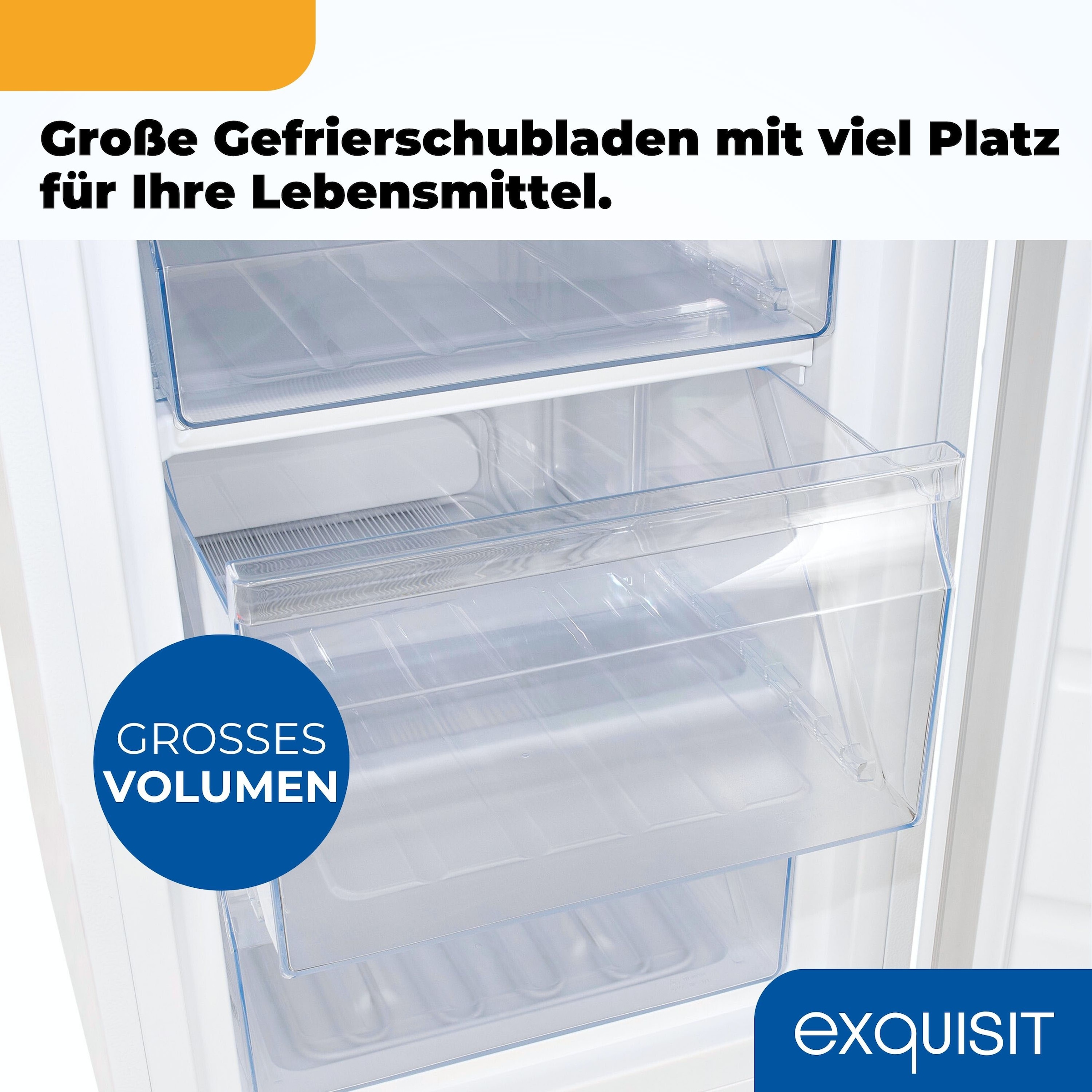 exquisit Gefrierschrank »GS81-H-010C weiss« 84,5 cm hoch 56 cm breit Türgriff für Komfort, flexible Gefrierschubladen für mehr Ordnung