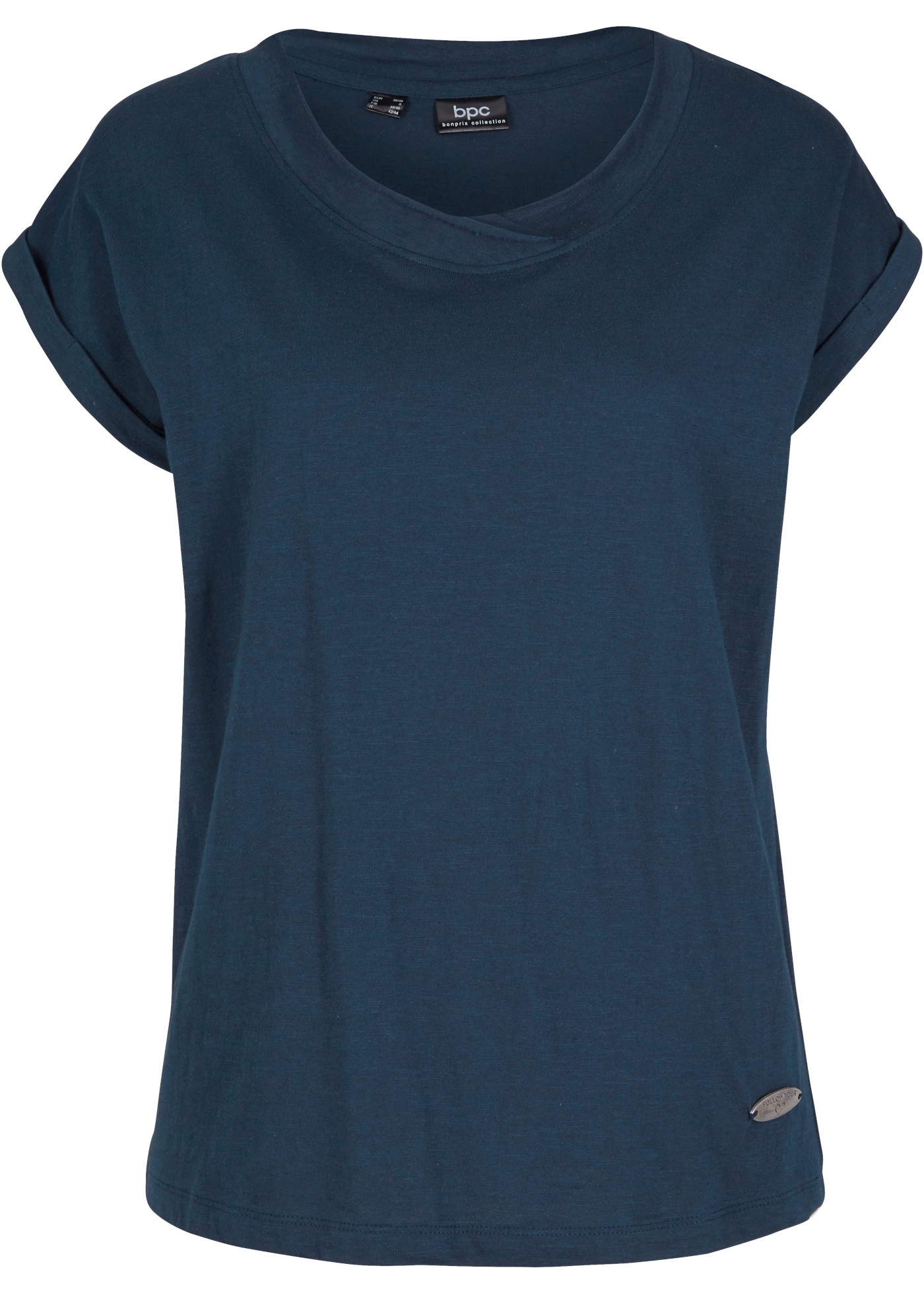 bonprix T-Shirt bequeme Passform, aus Baumwolle, mit Flügelärmeln, Kurzarm-Design