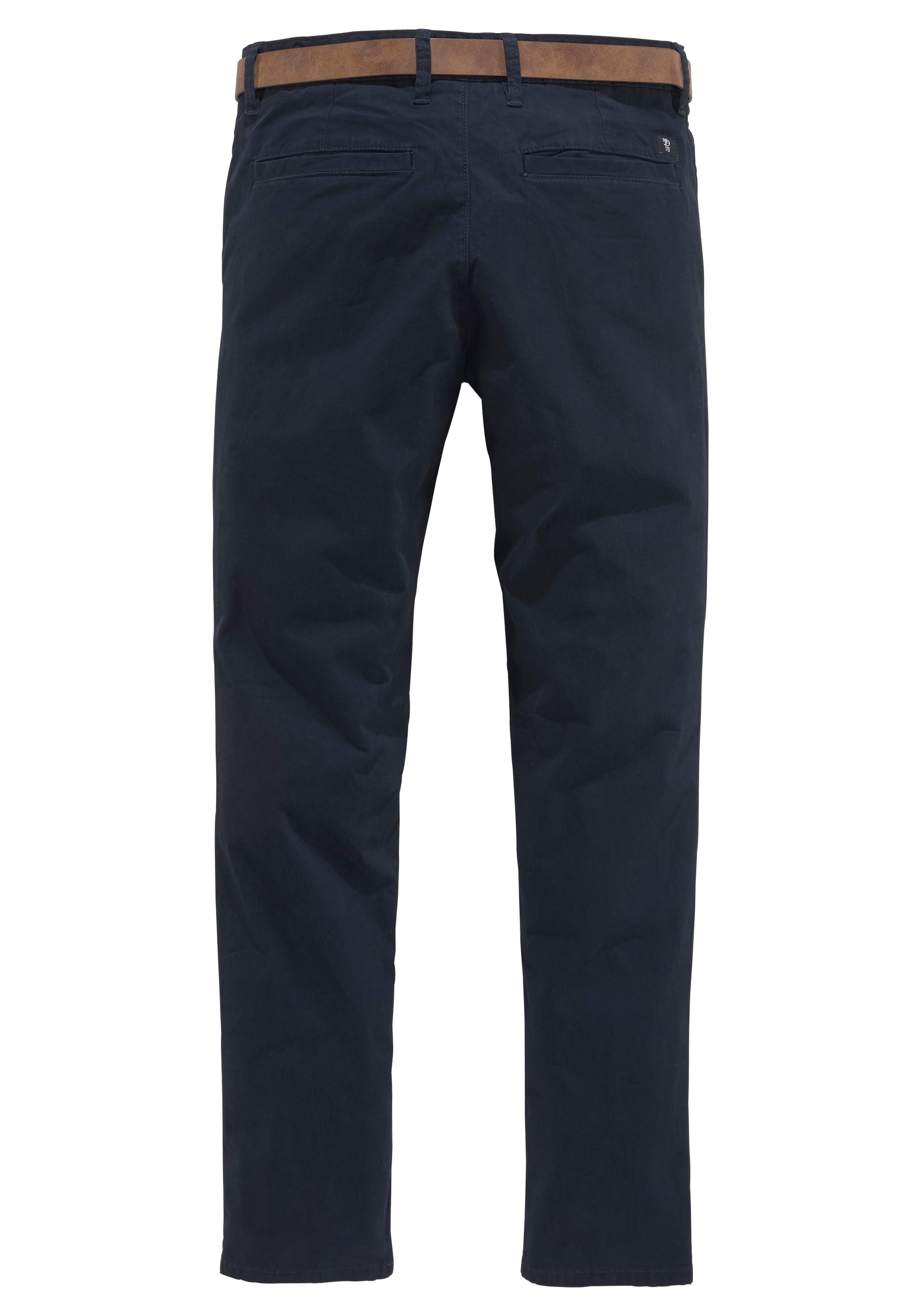 TOM TAILOR Denim Chinohose, (mit Gürtel), leicht vorgewaschen