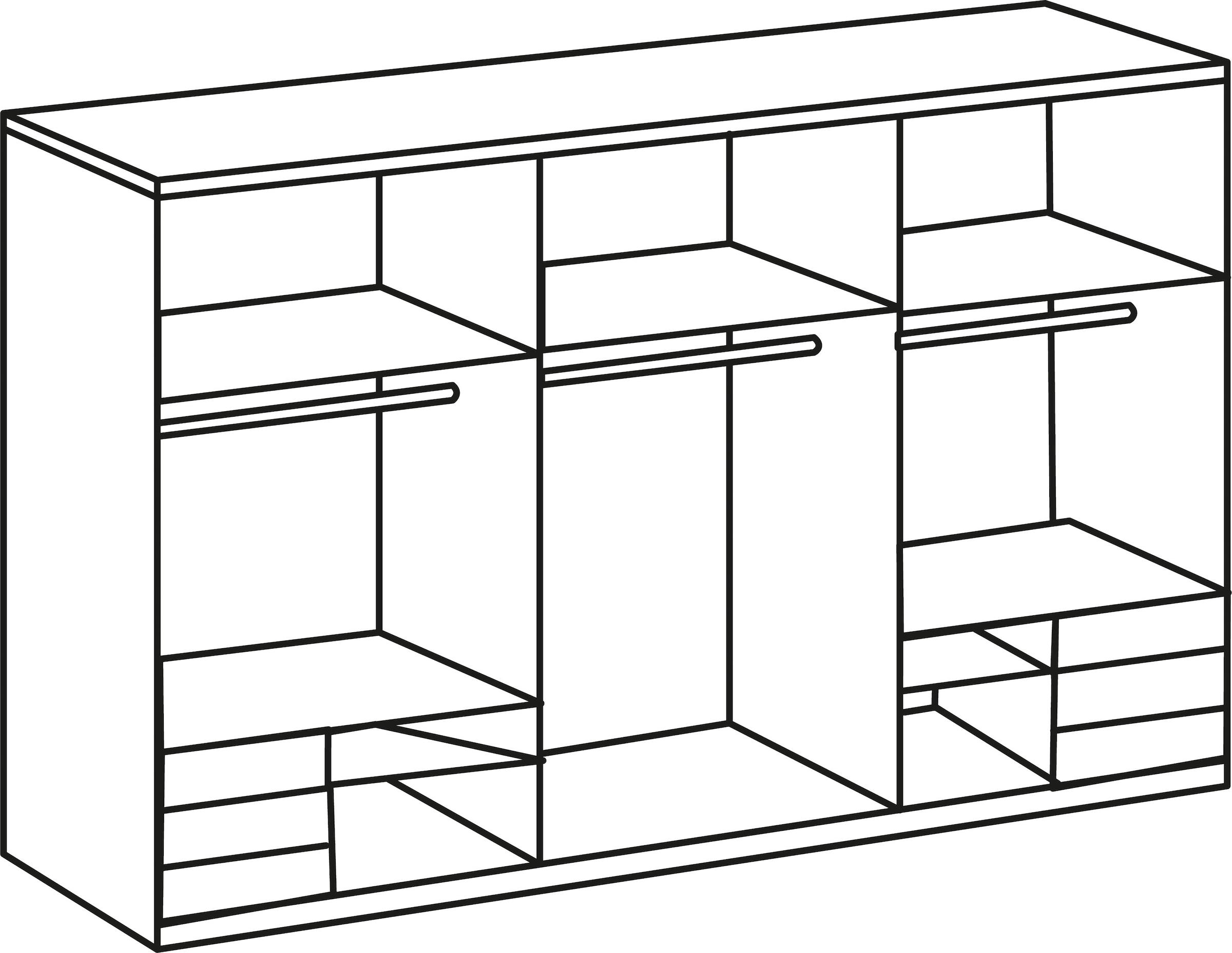 Wimex Schwebetürenschrank »Level by fresh to go«, mit Glastüren und Synchronöffnung