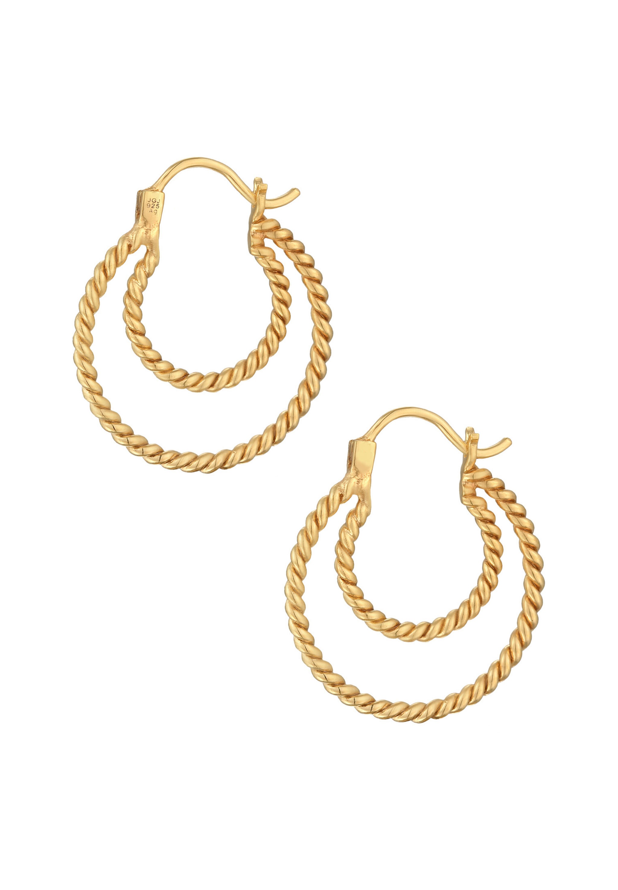 Elli Paar Creolen »Ohrringe Gedreht Creolen Zeitlos 925 Silber«