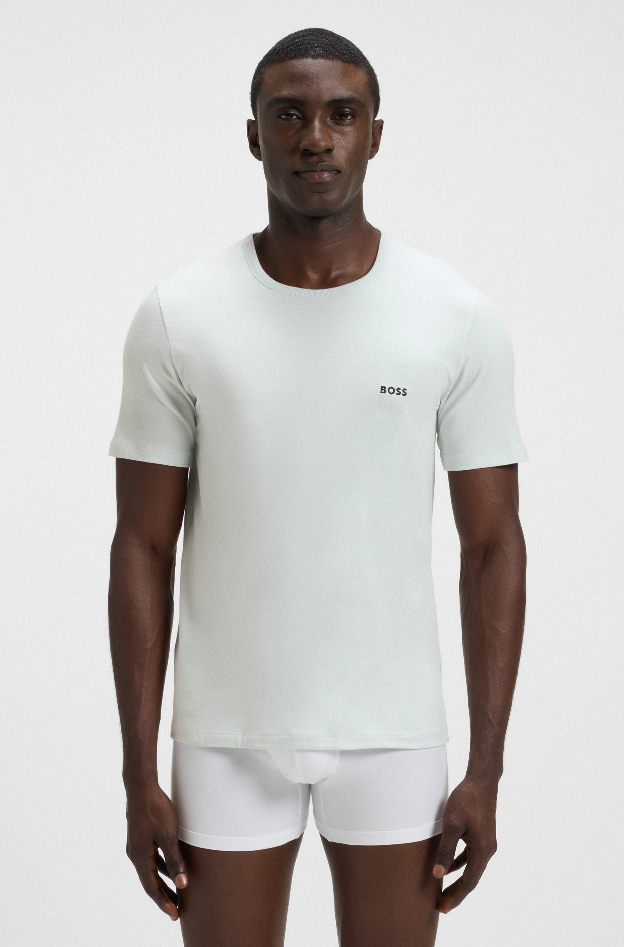 BOSS T-Shirt »TShirtRN 3P Classic«, (Packung, 3 tlg.), mit BOSS Stickerei