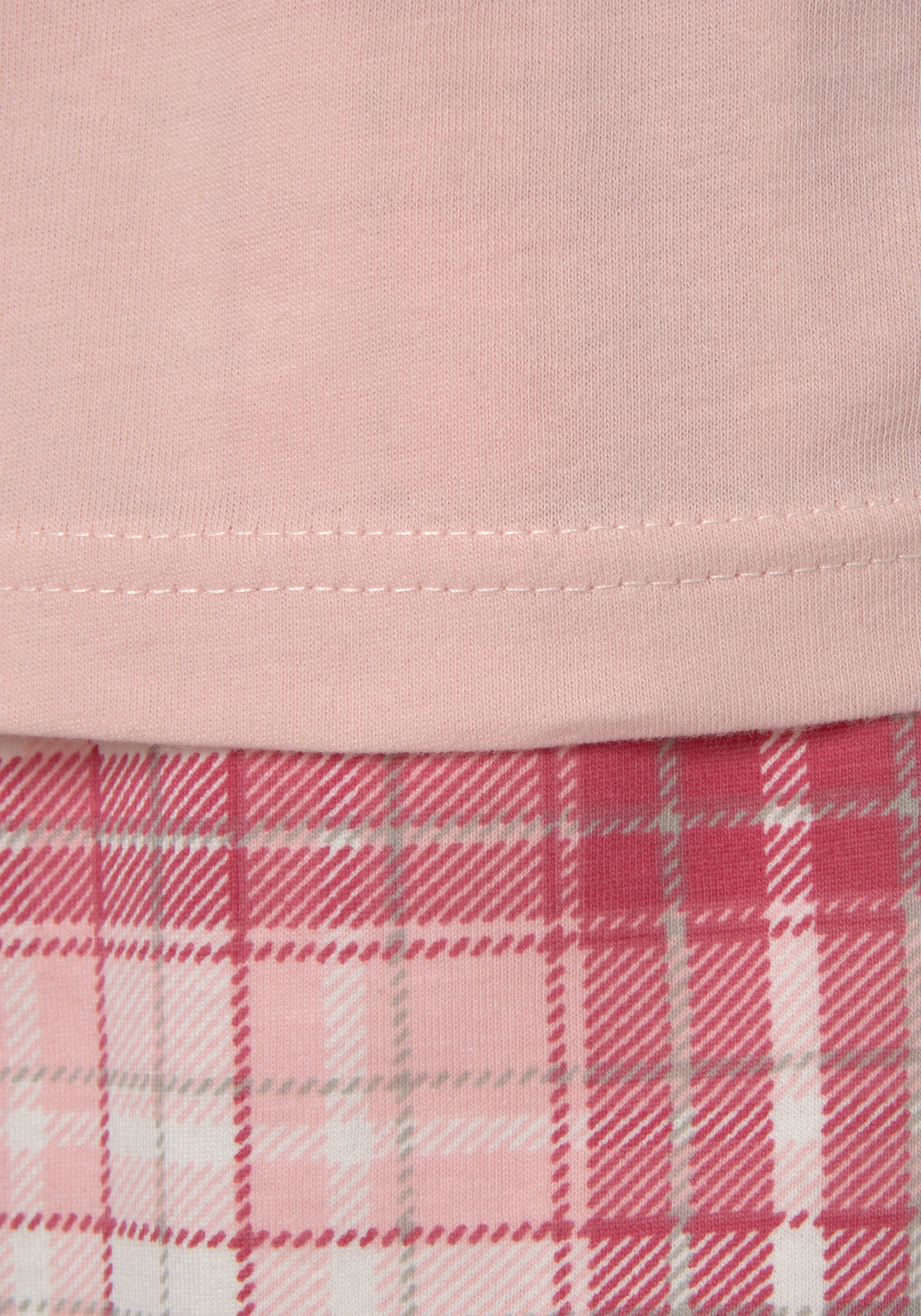 Vivance Dreams Pyjama, (4 tlg., 2 Stück), mit Karo- und Blumendruck im Doppelpack