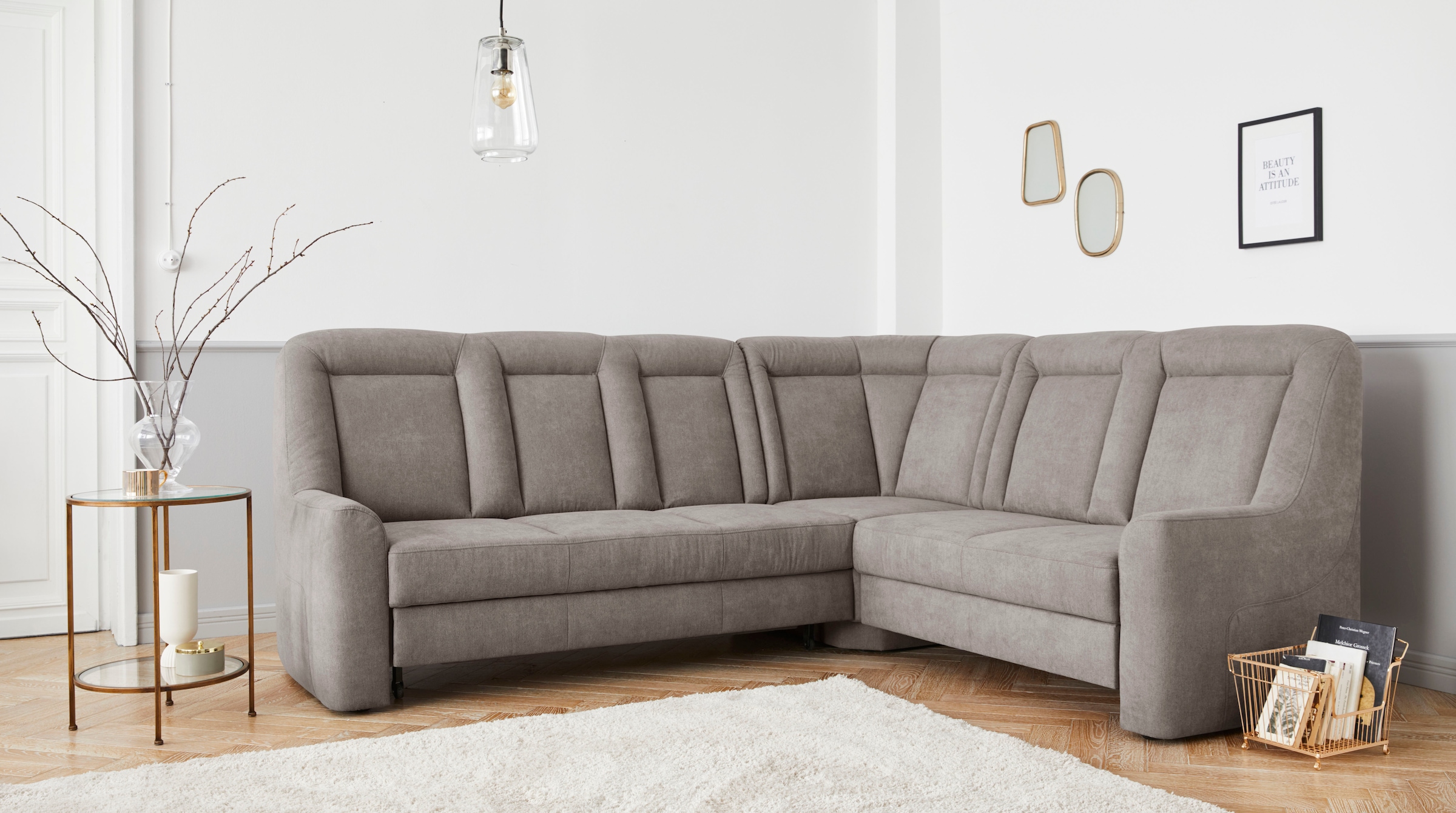 sit&more Ecksofa »Melissa L-Form« klassisches Polsterprogramm, wahlweise Bettfunktion und Schubkasten
