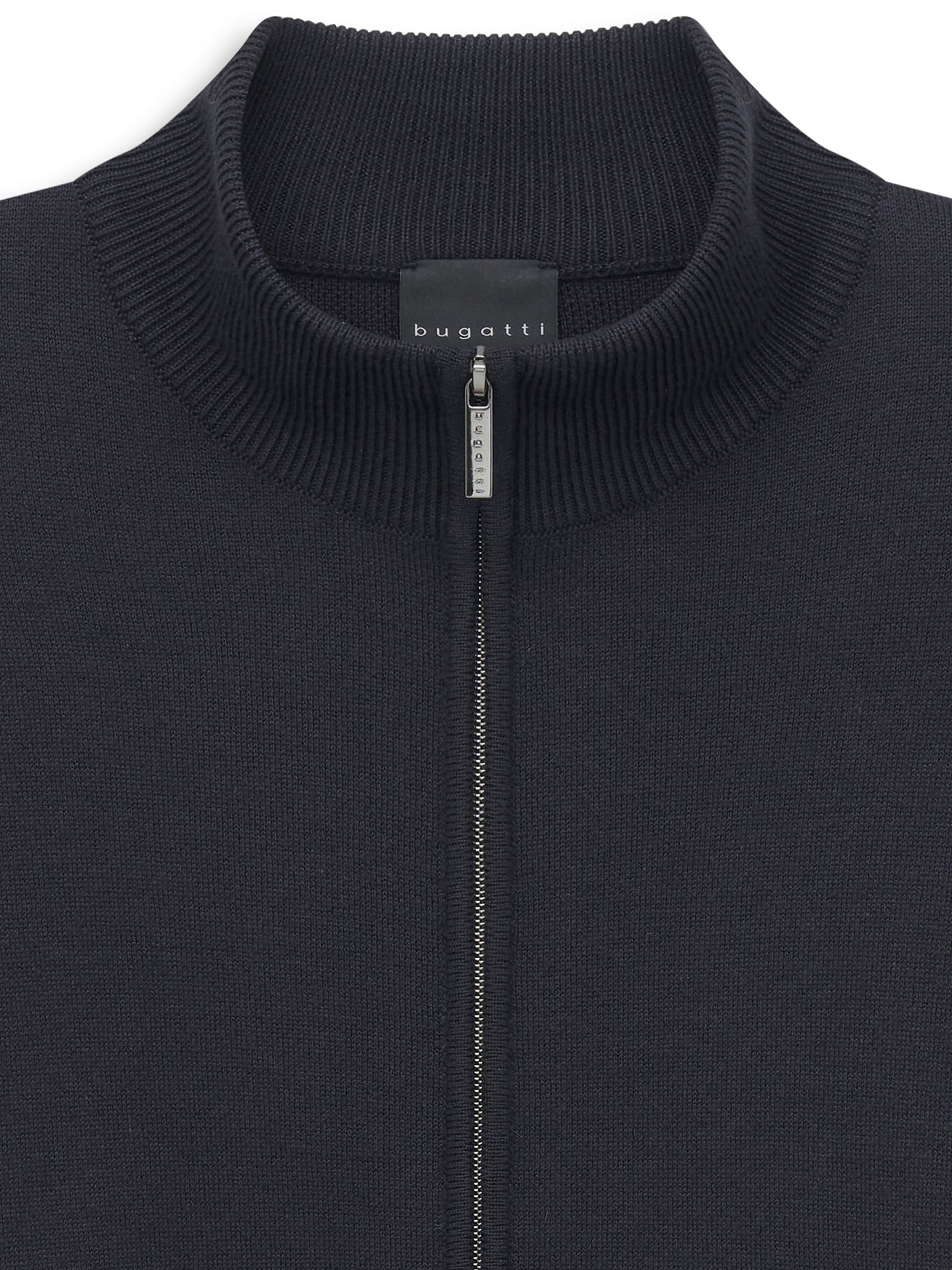 bugatti Strickjacke »Regular Fit« Regular Fit Stehkragen Reißverschluss