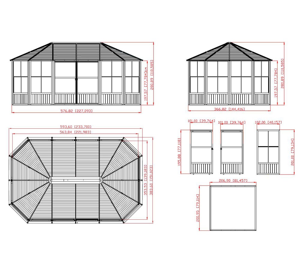 Sojag Pavillon »Charleston 12x18«, Wintergarten, BxT: 594x384 cm