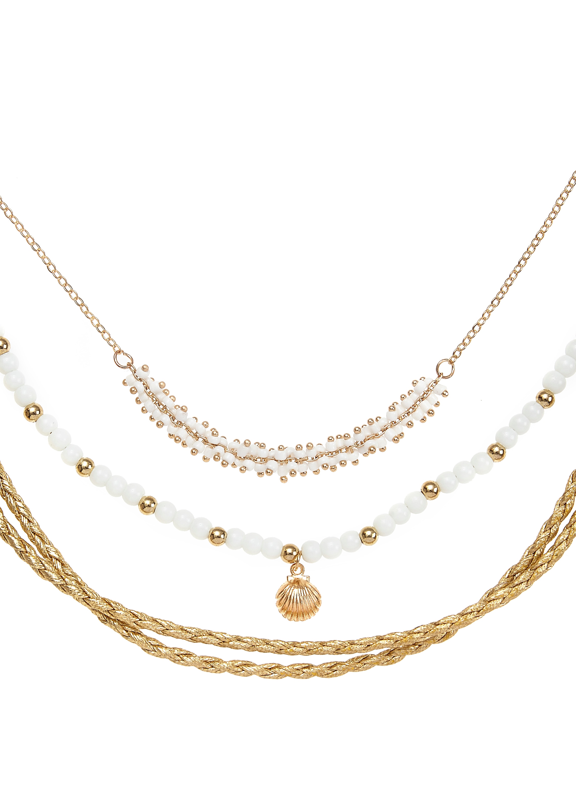 LASCANA Fußketten Set »3 einzelne Fußkettchen in Boho Stil« und Glasperlen, Fußkettchen mit Anhänger