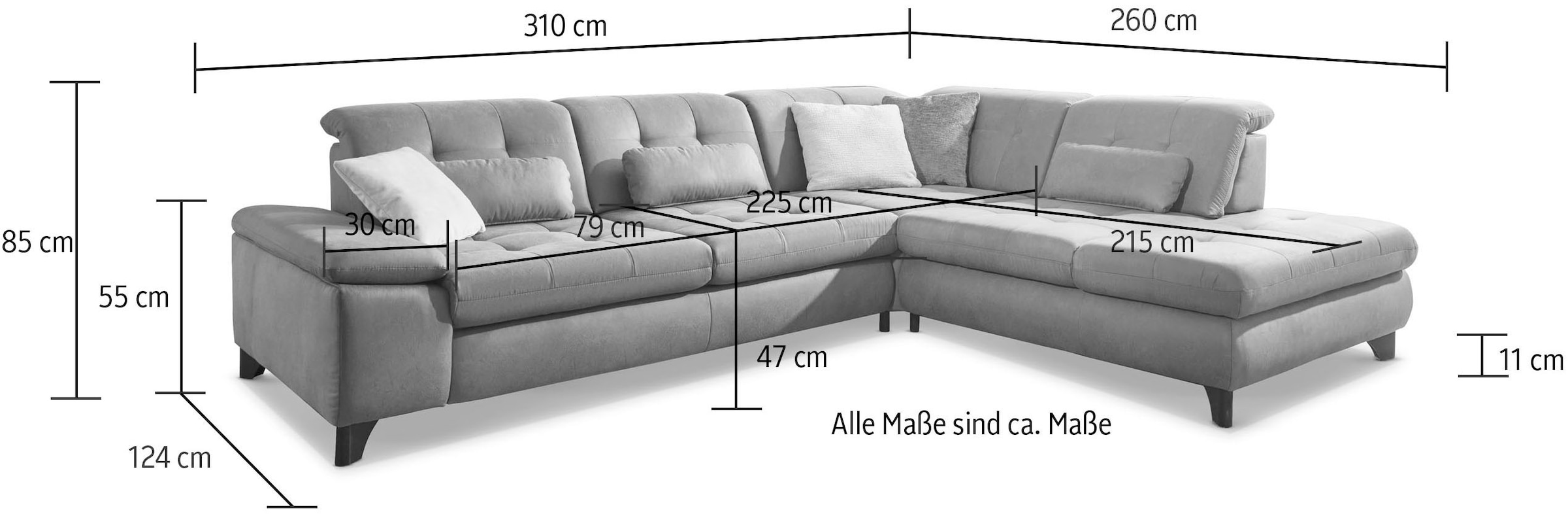 Die PlanBar Ecksofa »MP-IN18012 L-Form mit Federkern-Polsterung« wahlweise mit Funktion