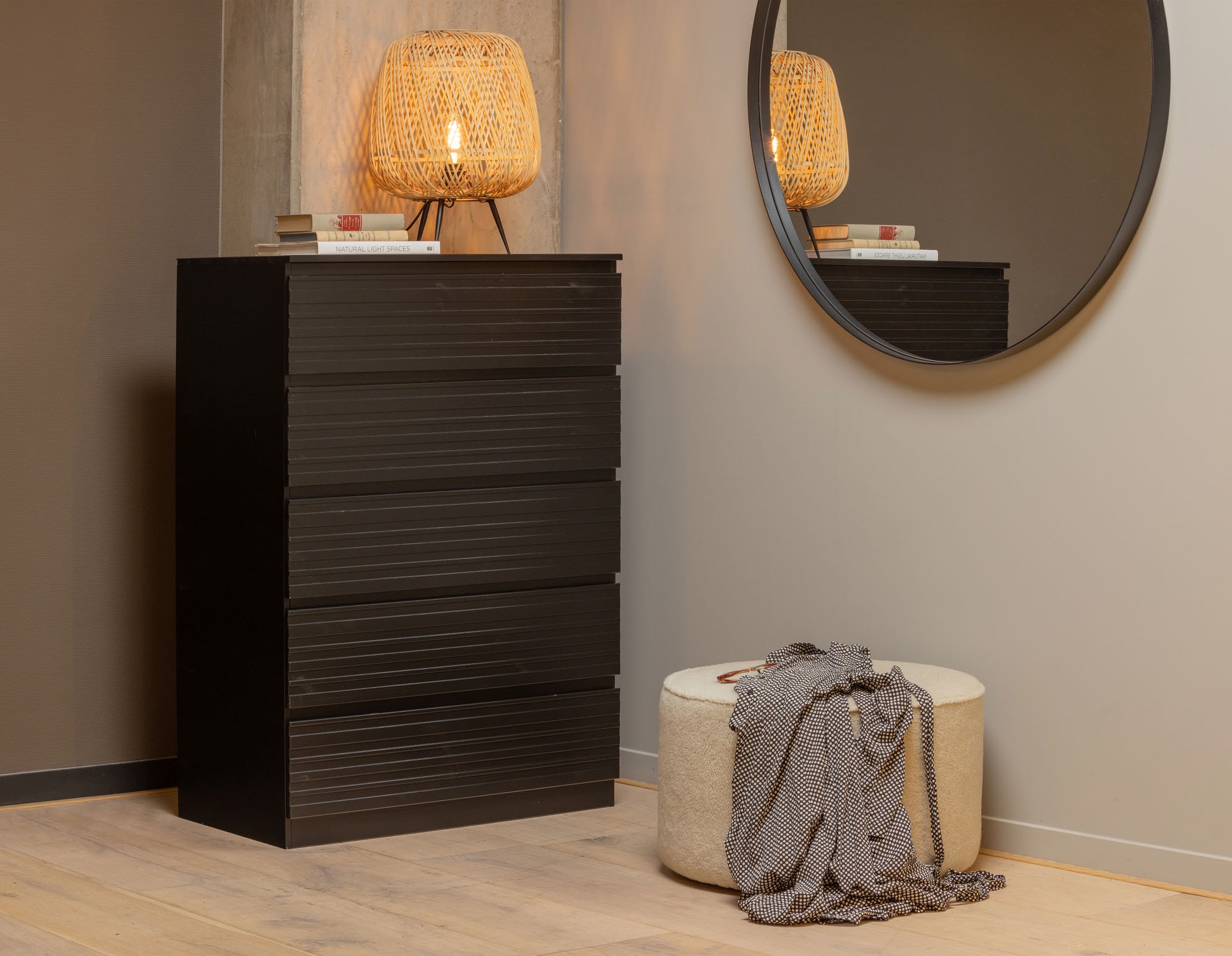 WOOOD Hocker »Sara« runde Form, vielseitig Einsetzbar, H 36 cm x Ø 60 cm