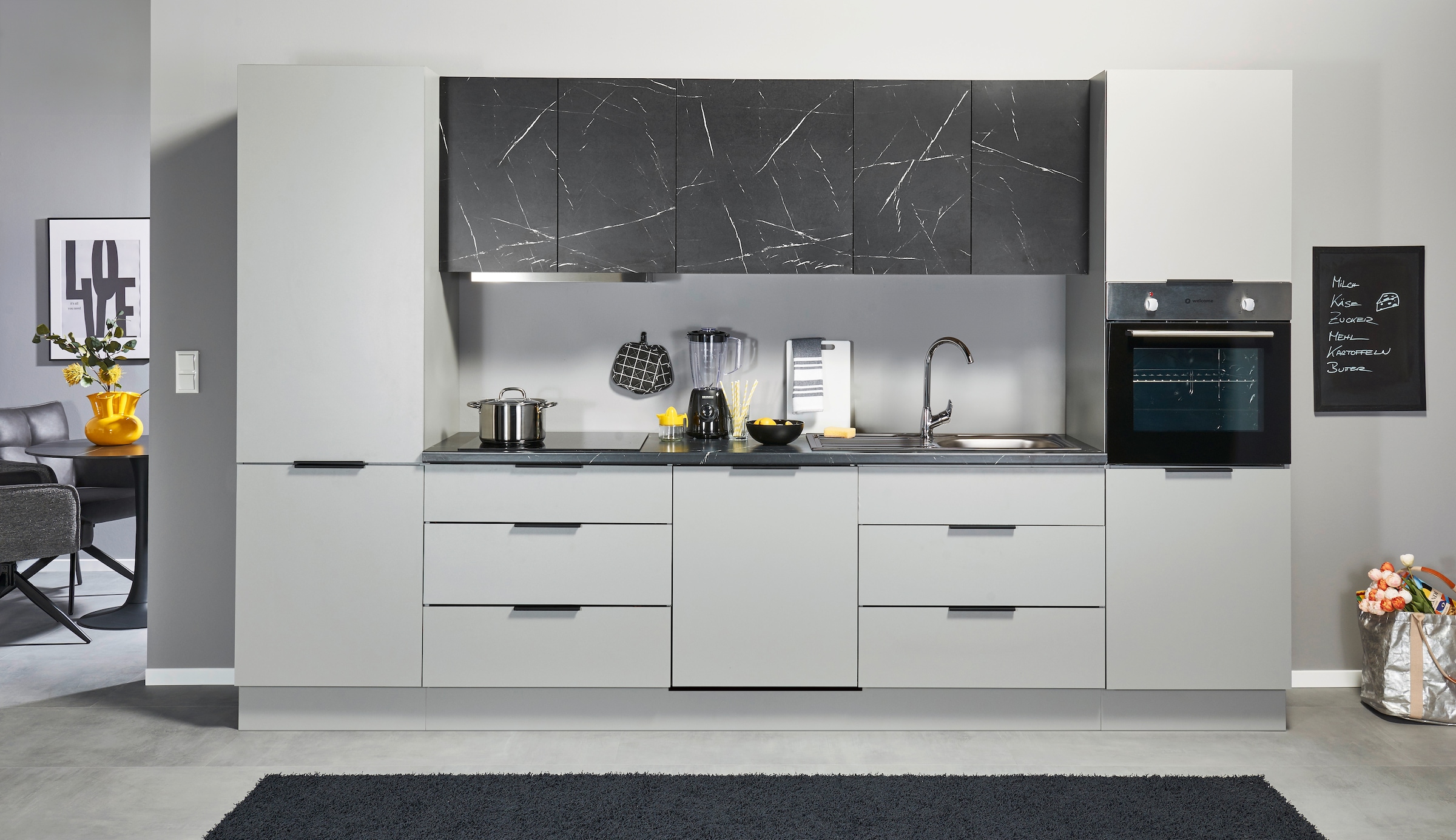 BASIC by Balculina Küchenzeile »Esperanza B/H/T 340x215x60 cm« Breite 340 cm, wahlweise mit E-Geräten und Induktion