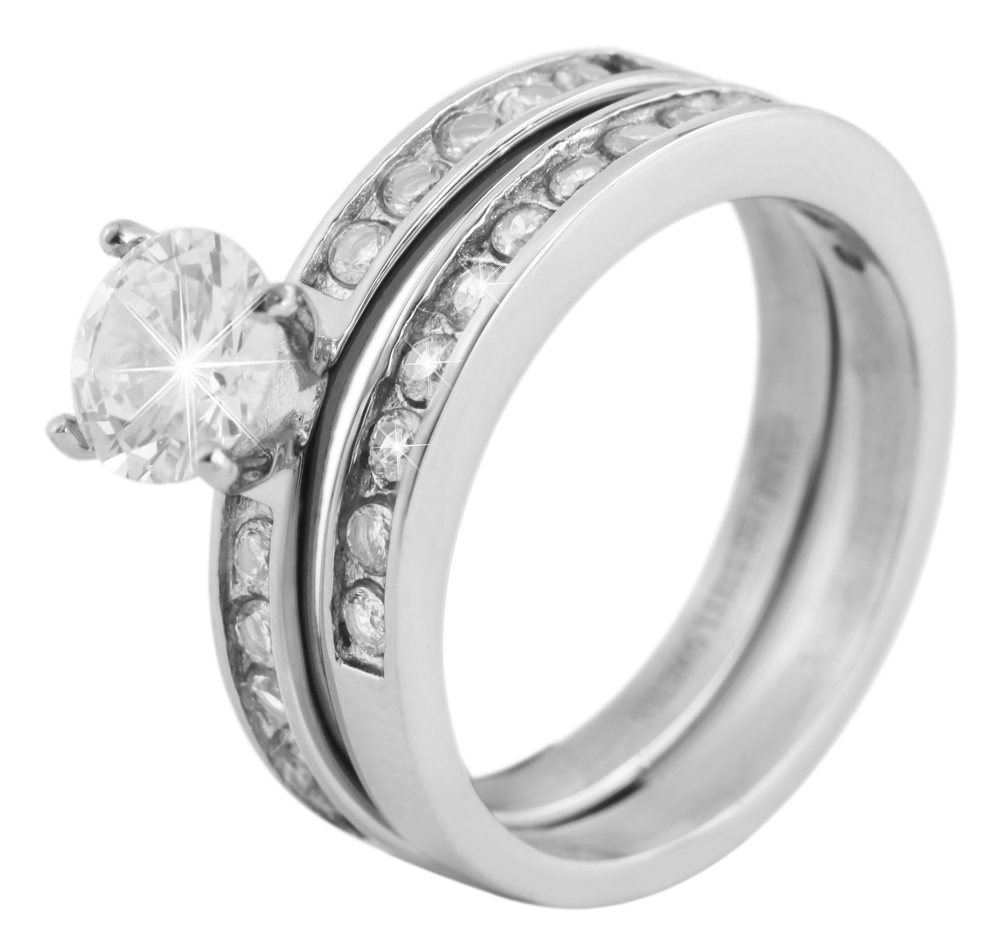 Adelia´s Fingerring »Damen Ring aus Edelstahl mit Zirkonia«