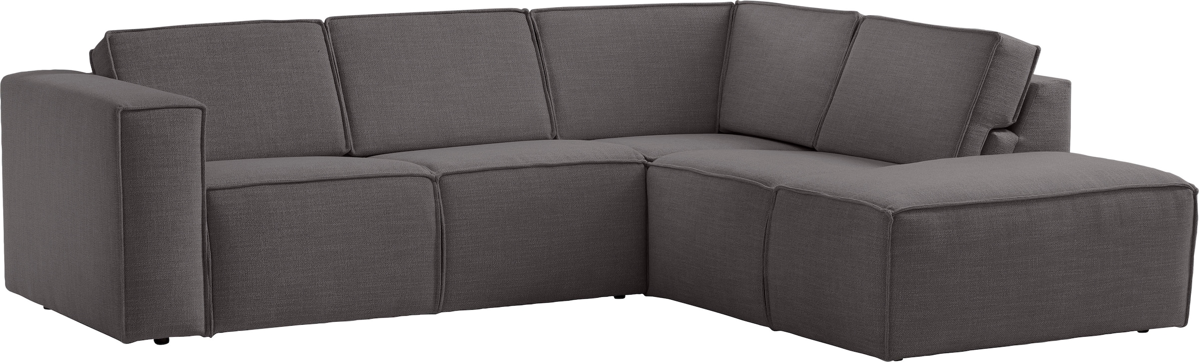TRENDMANUFAKTUR Ecksofa »Dice, aktuelles Design, L-Form, mit komfortabler«, Sitztiefenverstellung und Kaltschaumpolsterung toller Sitzkomfort