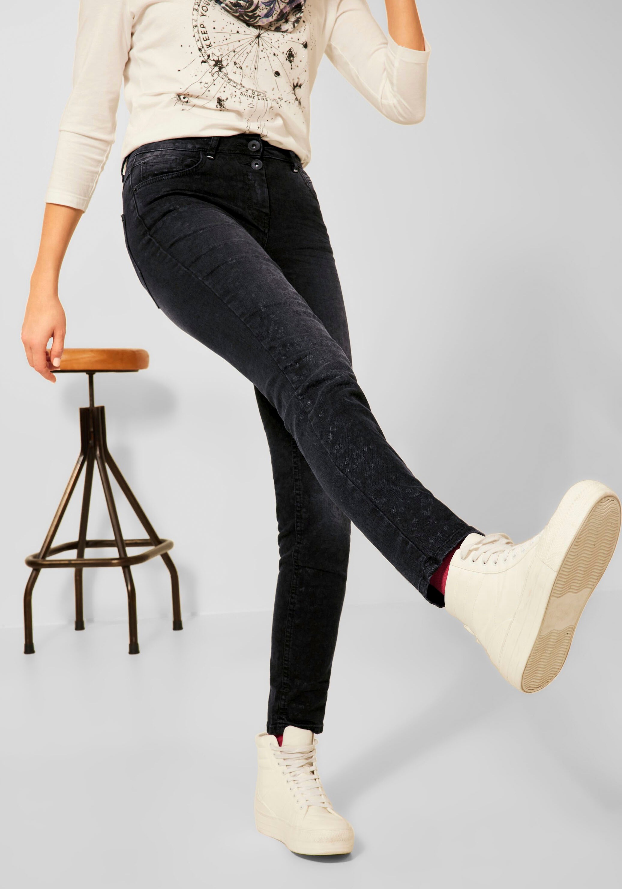 Cecil Stretch-Jeans »Style Scarlett«, mit Leo Print