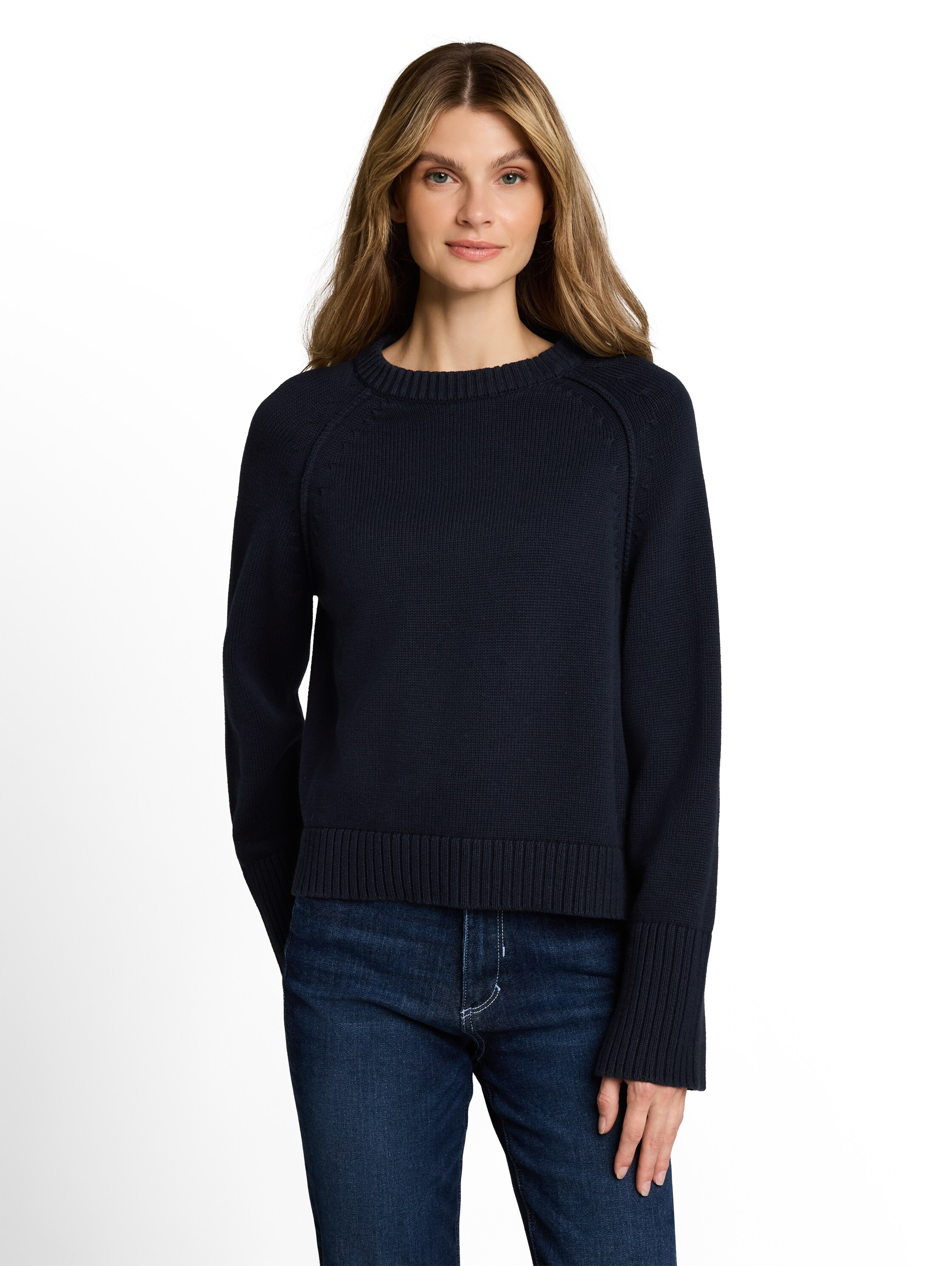 TOM TAILOR Strickpullover »Loose« mit Rundhals / Baumwolle / Loose Fit