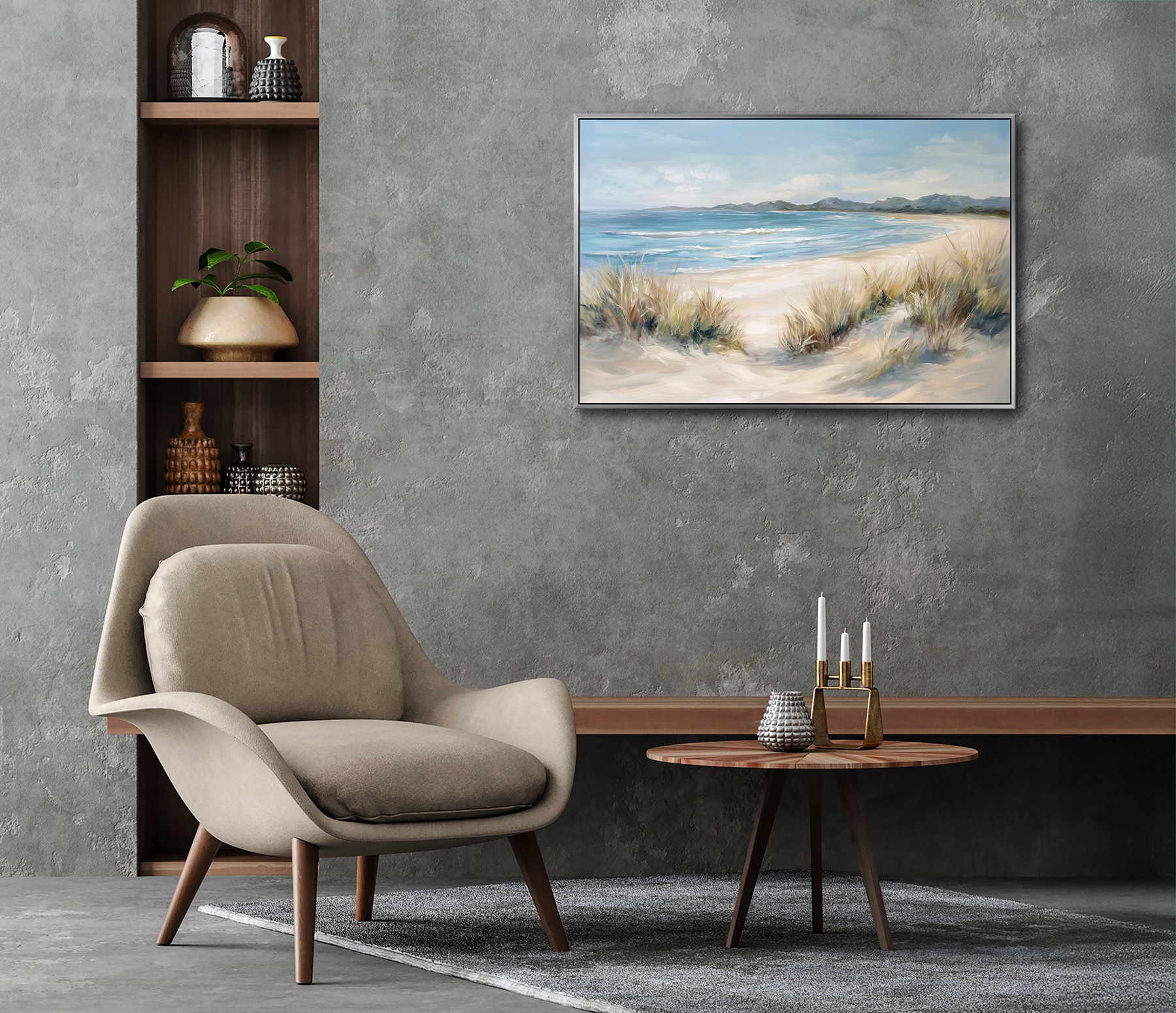 Bönninghoff Ölgemälde »handarbeit gerahmt STRAND 60x90 cm – Wandbild modern«