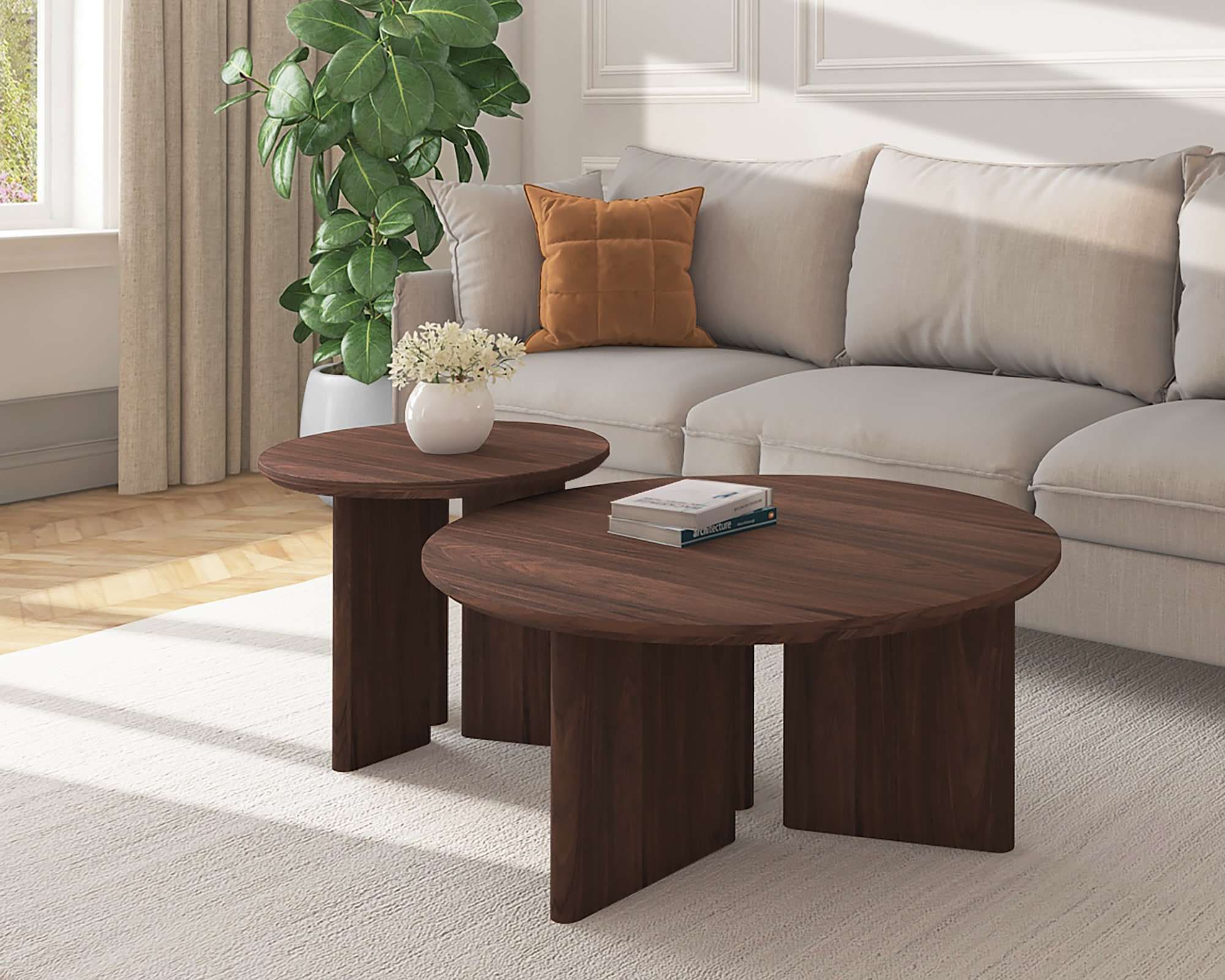 OTTO home Couchtisch »Cassian« 1 Stk. tlg. Walnussoptik, modernes Fußgestell, Breite 80 cm