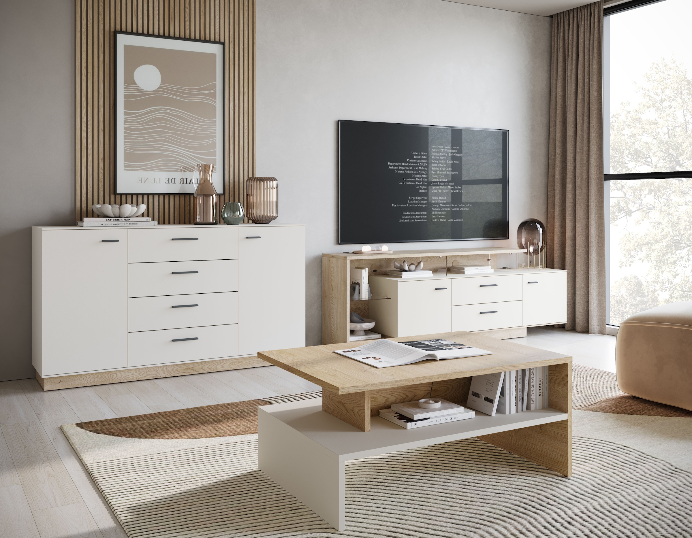 Home affaire Wandregal Wandpaneel, Wandregal, Breite 60 cm, 3 Ablageböden