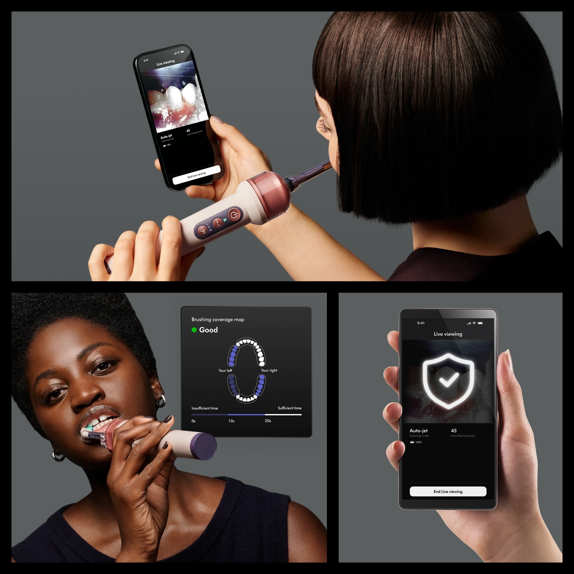 DYSON Elektrische Zahnbürste »Dyson CameraJet™« 2 Stk. Aufsteckbürsten Integrierte Kamera mit Gap Optical Targeting