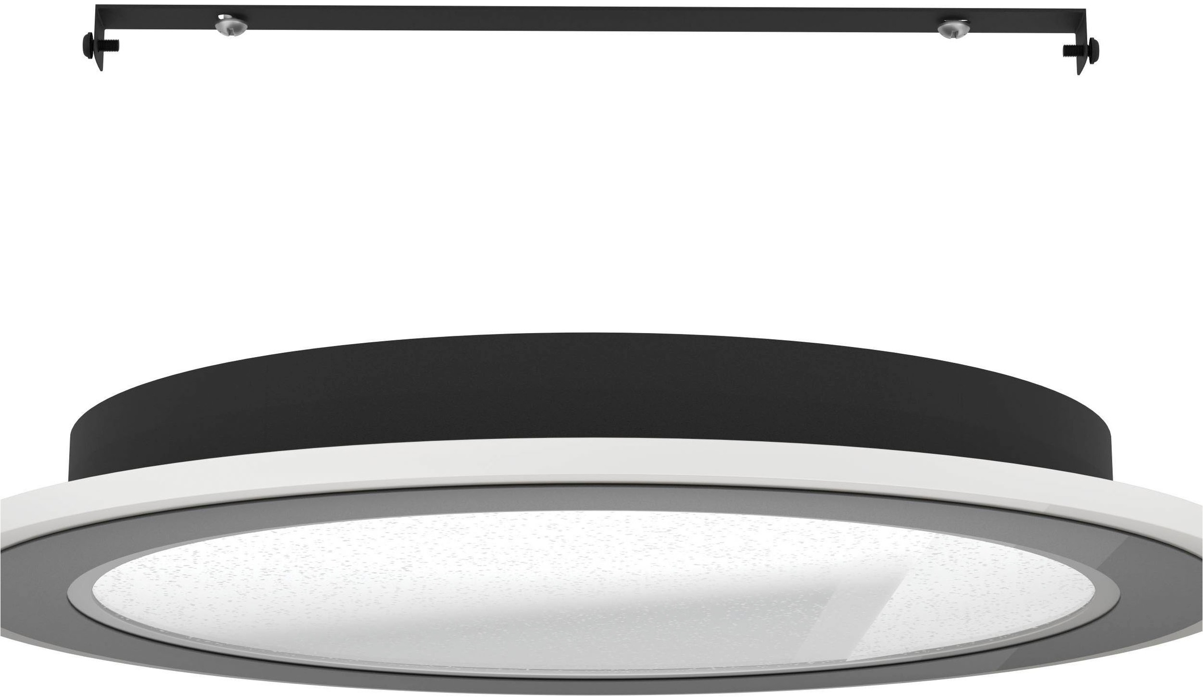 EGLO Deckenleuchte »Macchoni Deckenlampe, Kristall Deckenleuchte mit Fernbedienung, Lampe« LED-Modul 1 Stk. Kaltweiß | Neutralweiß | Warmweiß Wand-/Deckenleuchte - H5 x Ø38 cm - schwarz, weiß - 20W inkl.