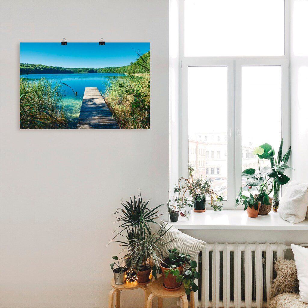 Artland Wandbild »Landschaft am See Steg«, Gewässer, (1 St.)