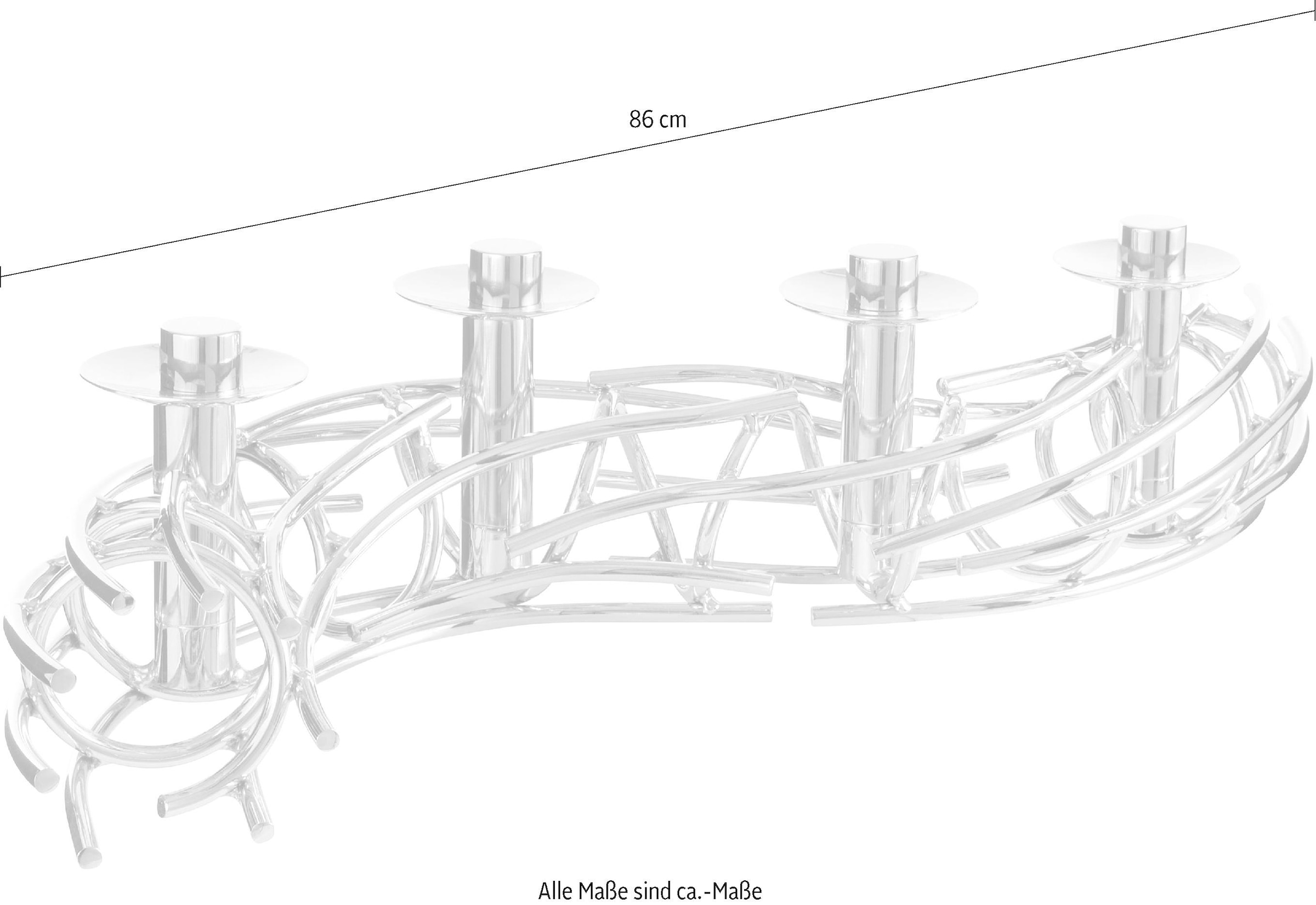 Fink Kerzenständer »CORONA«, Adventsleuchter, für Stumpenkerzen, Edelstahl hochglanzpoliert, 86 cm