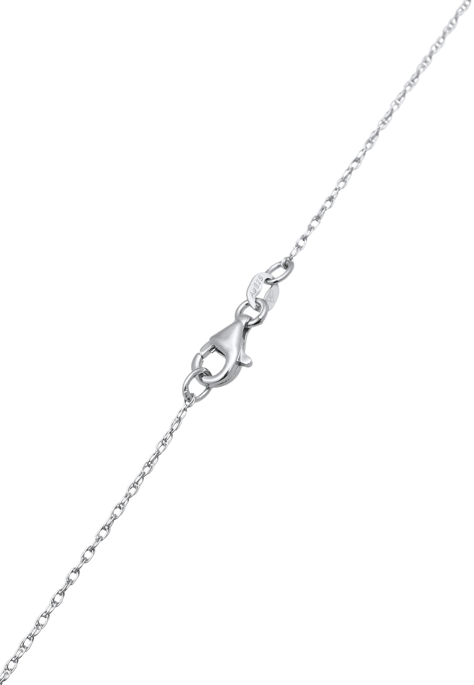 Elli Lange Kette »Halskette Herz Solitär Glas Kristall 925 Sterling Silber«