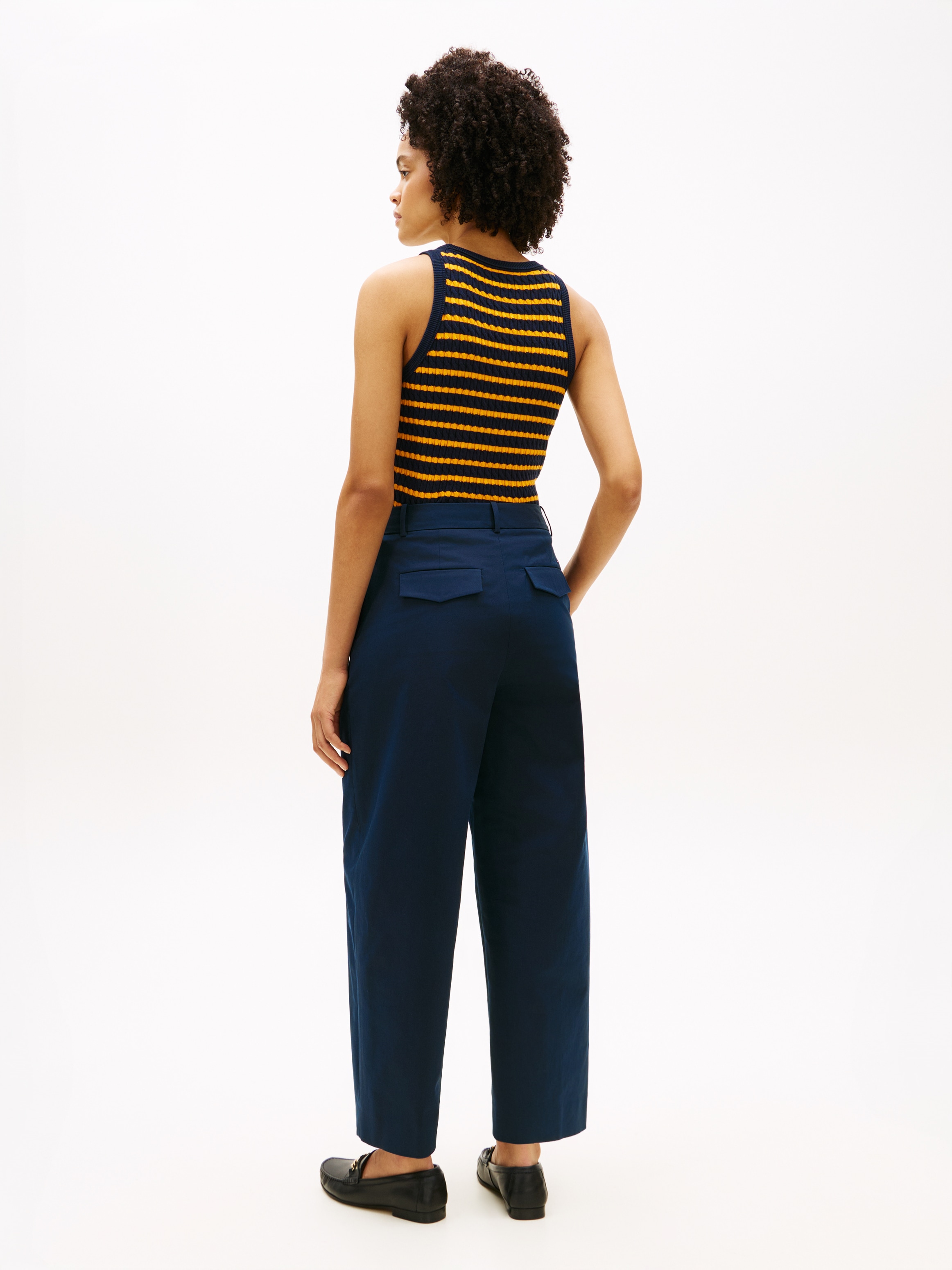 Tommy Hilfiger Chinohose »COTTON BARREL PLEATED CHINO«  Baumwollmix, Mid Rise, Tapered